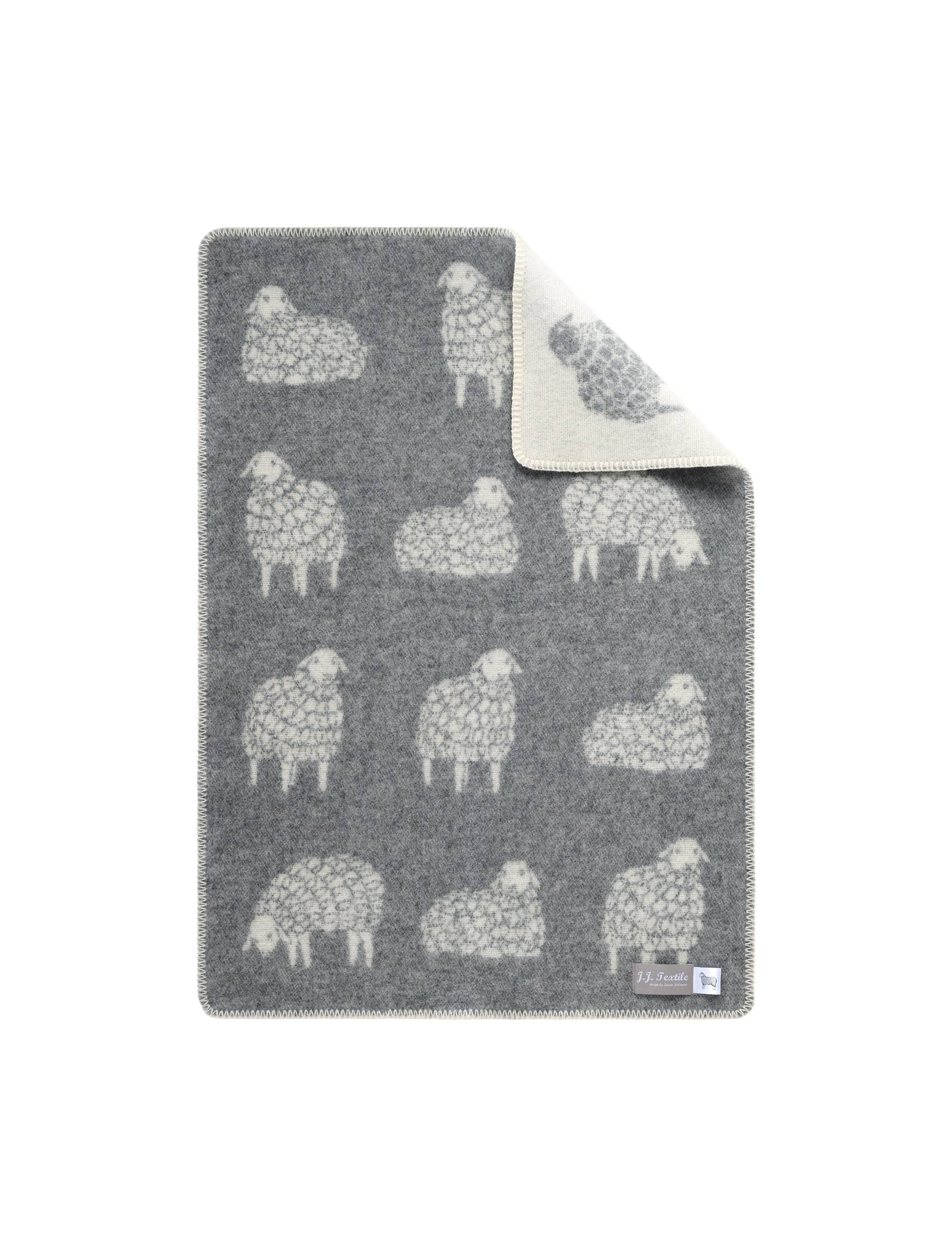 Sheep Mima Soft Grey Little Wool Blanket JJ Textile