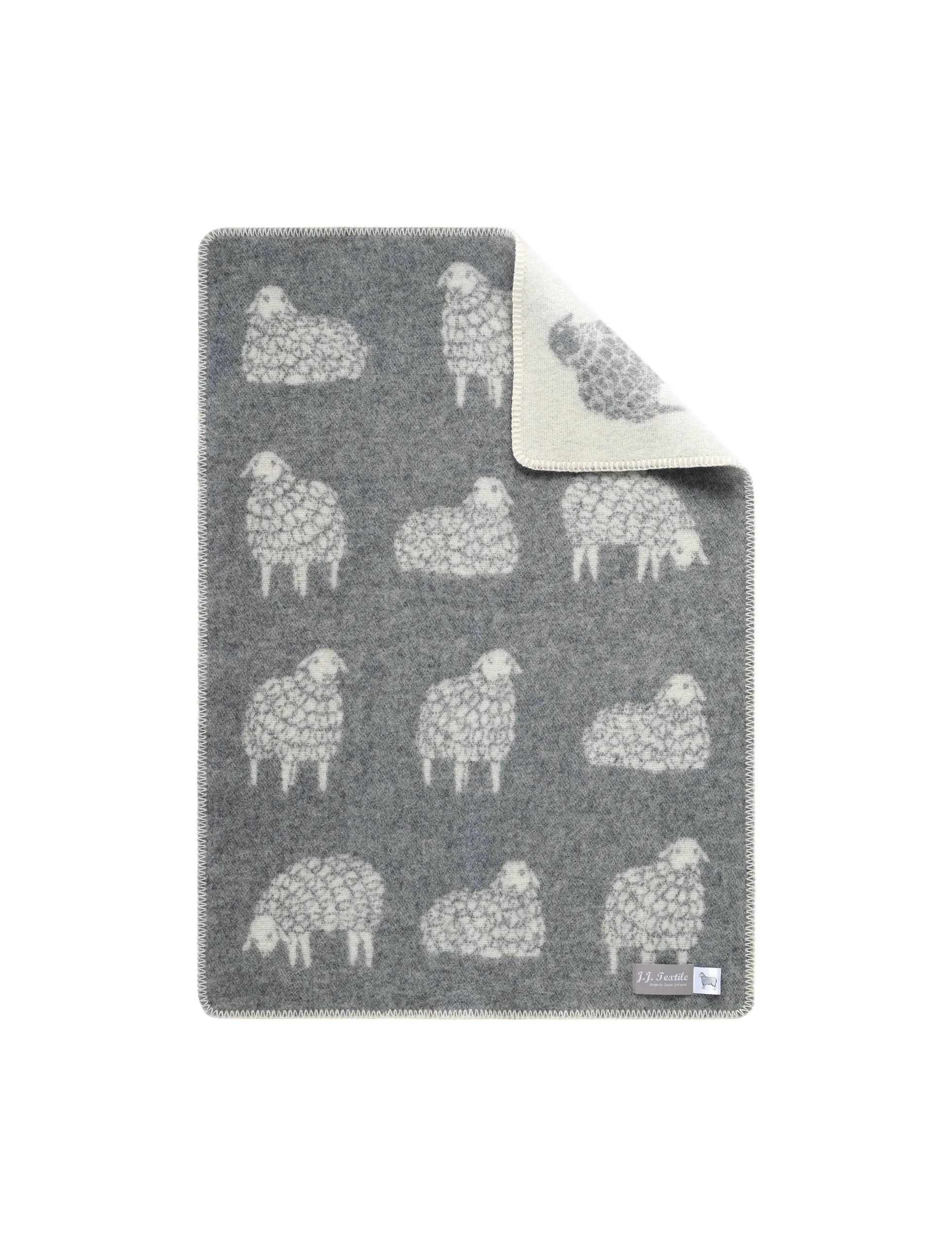 Sheep Mima Soft Grey Little Wool Blanket JJ Textile