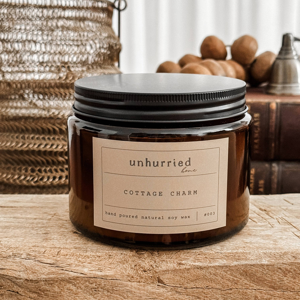 Cottage Charm Unhurried Handmade Soy Candle – Large