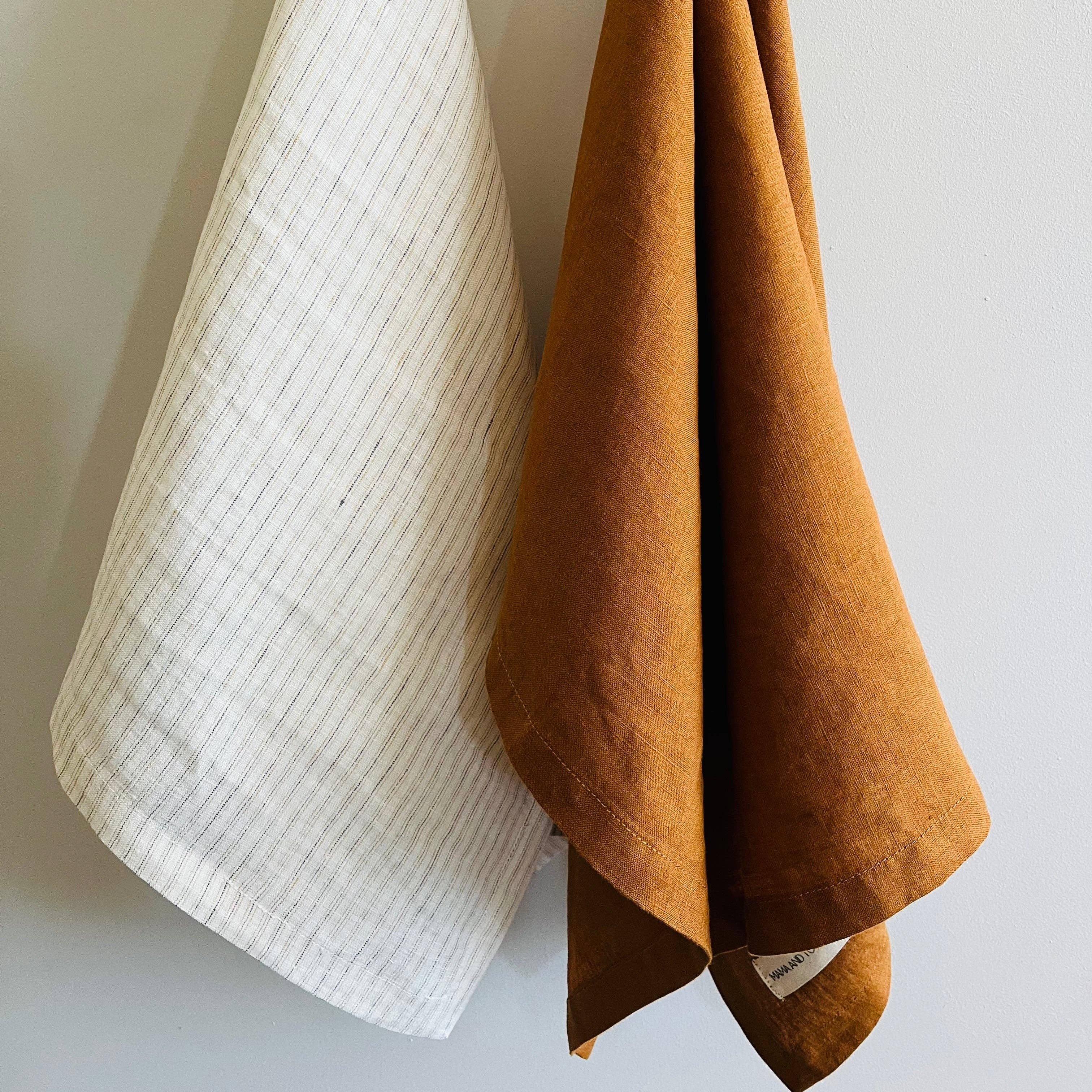 Pure French Linen Tea Towel - Vintage Stripe Mama and Tochter