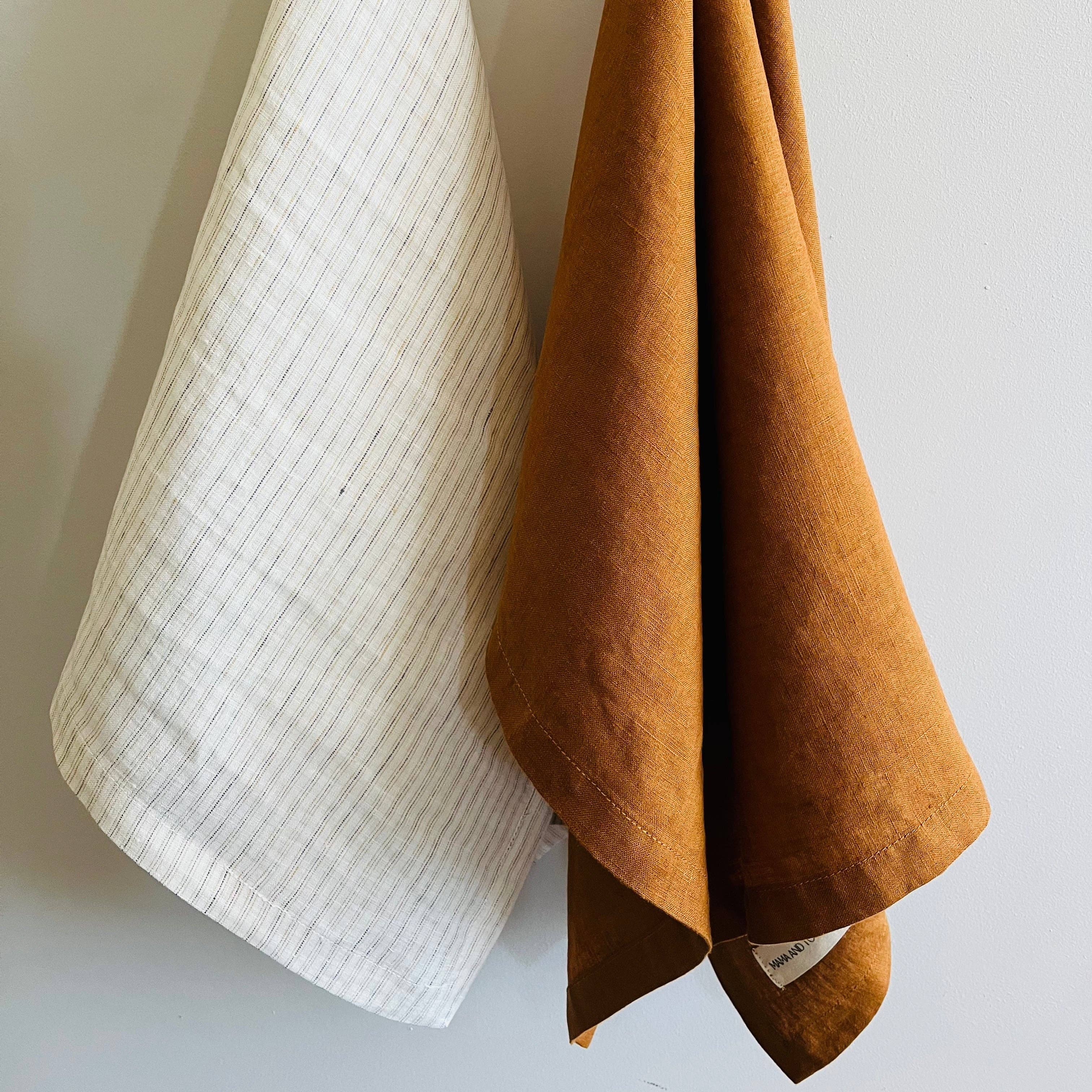 Pure French Linen Tea Towel - Vintage Stripe Mama and Tochter