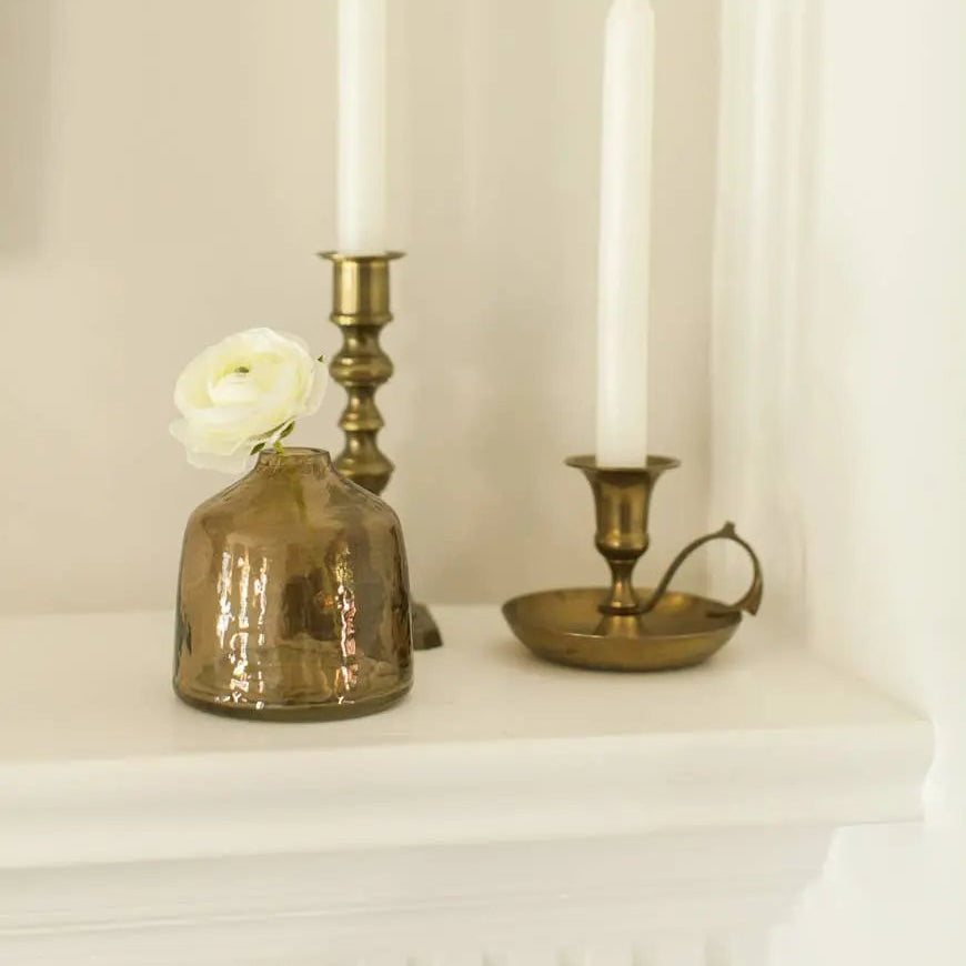 Bella Handblown Hammered Glass Bud Vase: Smoke Creative Women