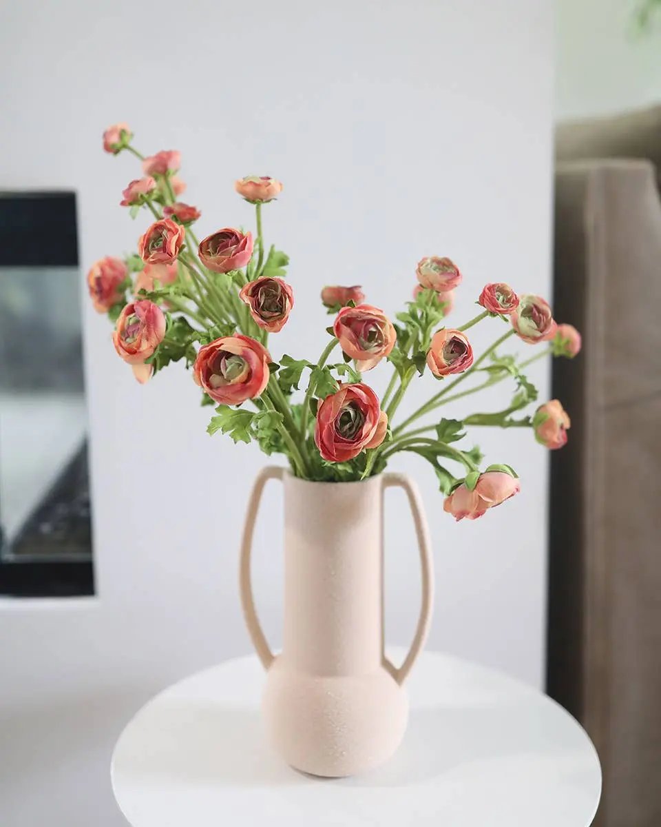 Real Touch Coral Ranunculus Stem - Prestige Range Prestige Botanicals