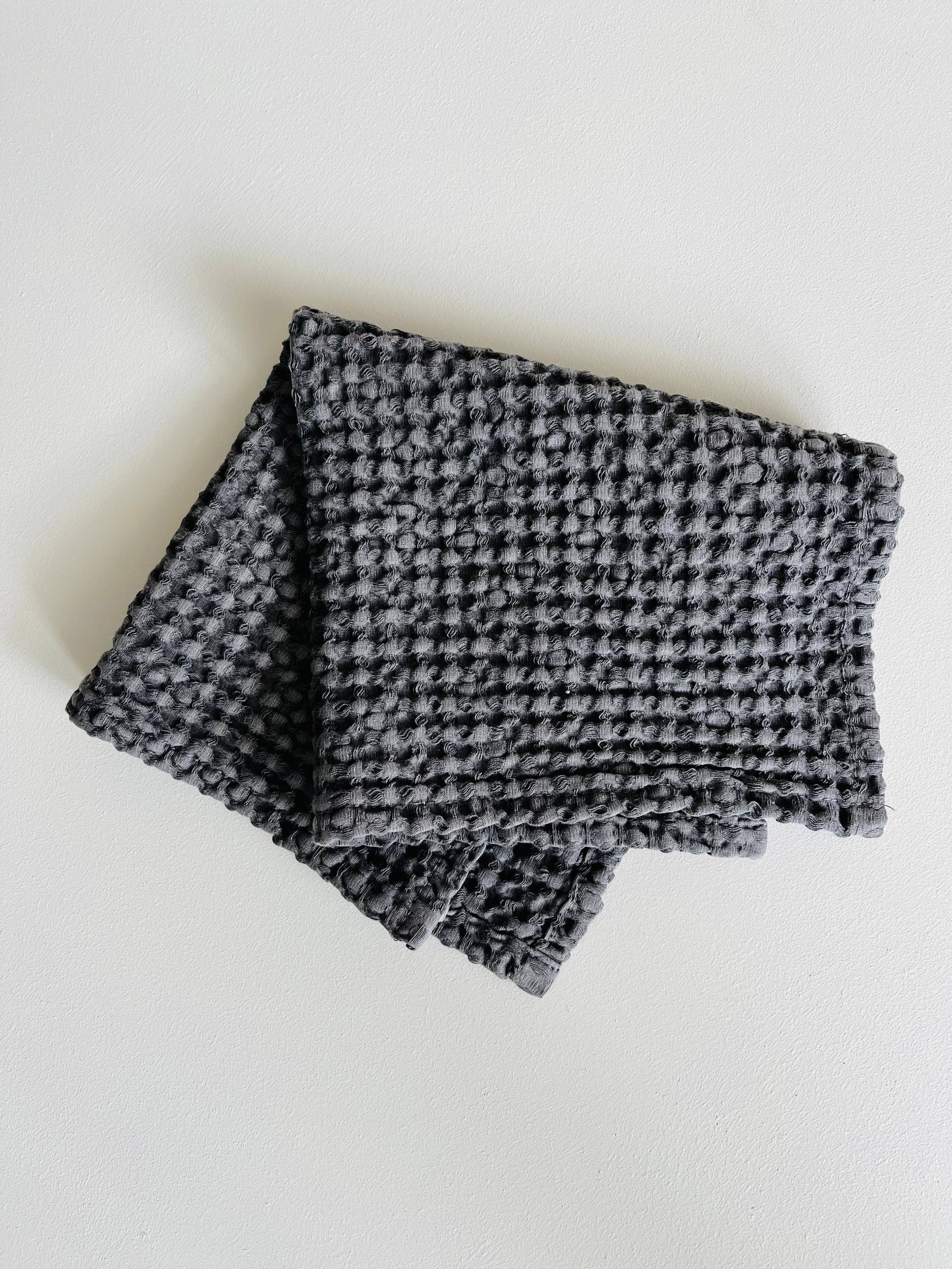 100% Organic Cotton Rustic Waffle Face Cloth - Charcoal Mama and Tochter