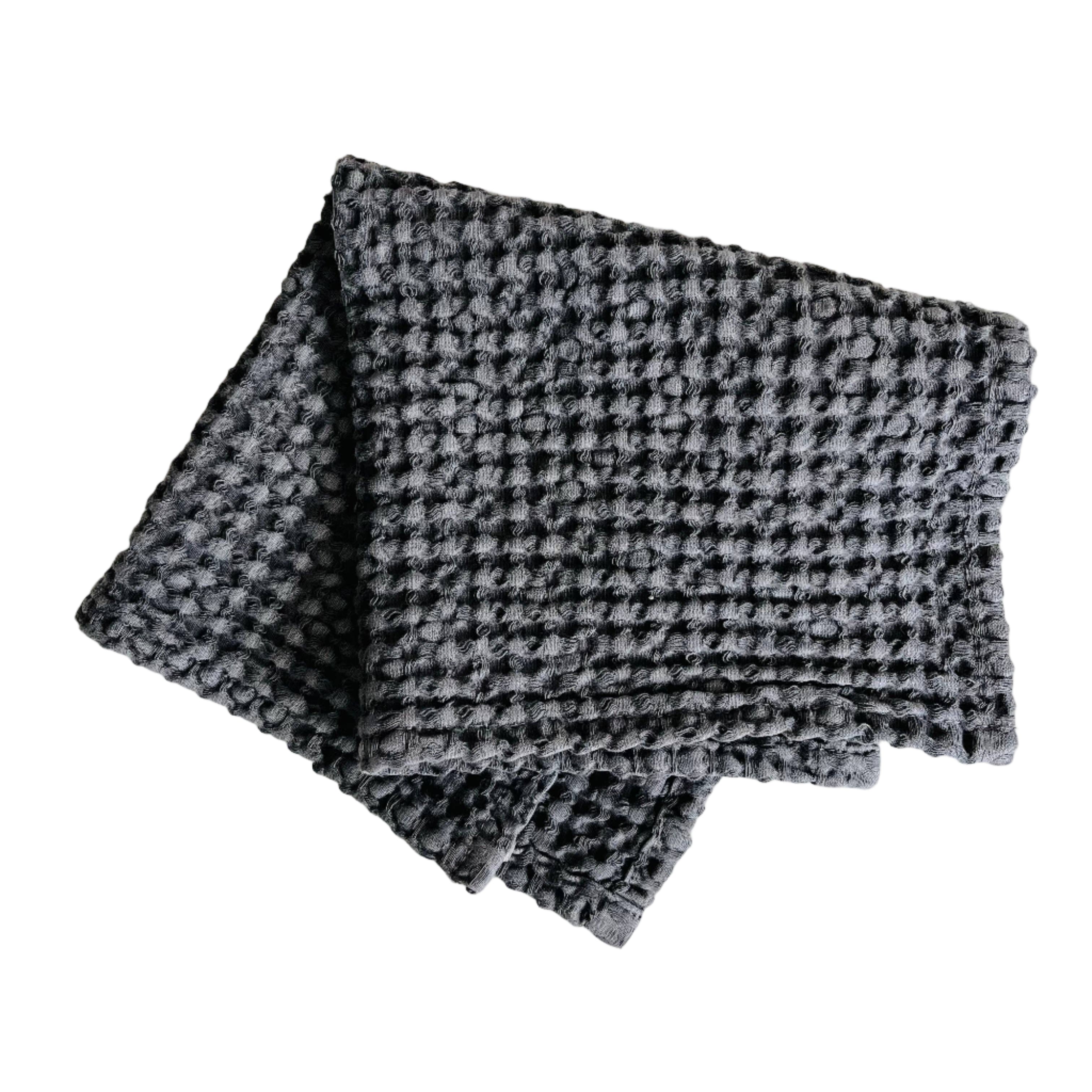 100% Organic Cotton Rustic Waffle Face Cloth - Charcoal Mama and Tochter