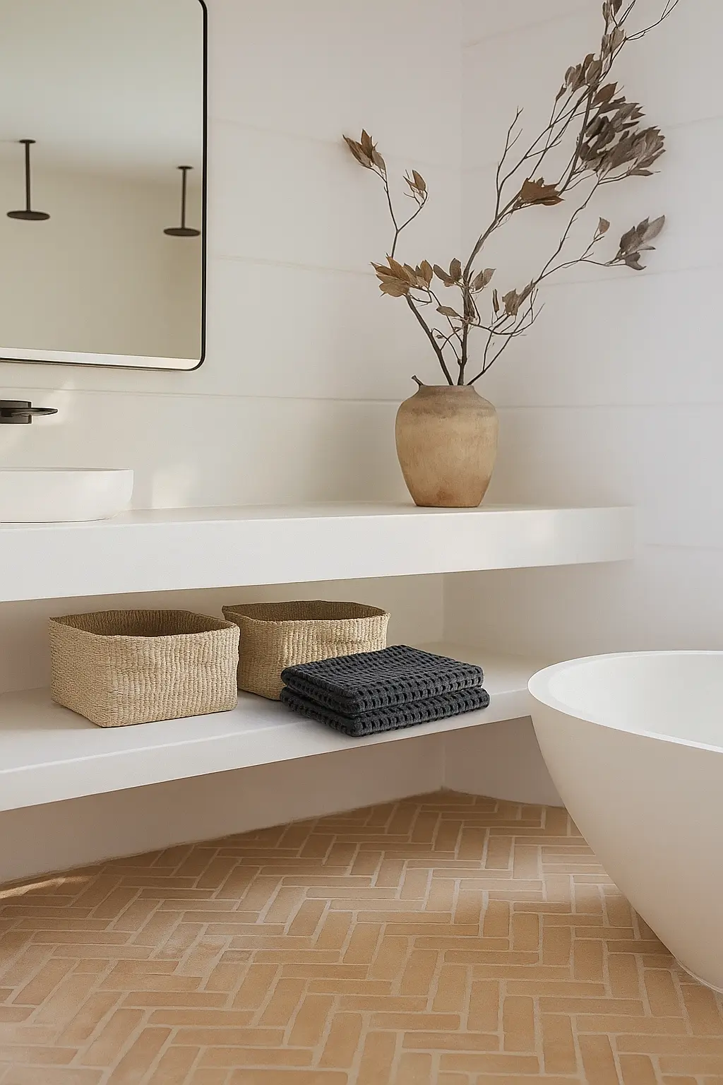 100% Organic Cotton Rustic Waffle Tea/Hand Towel - Charcoal Mama and Tochter