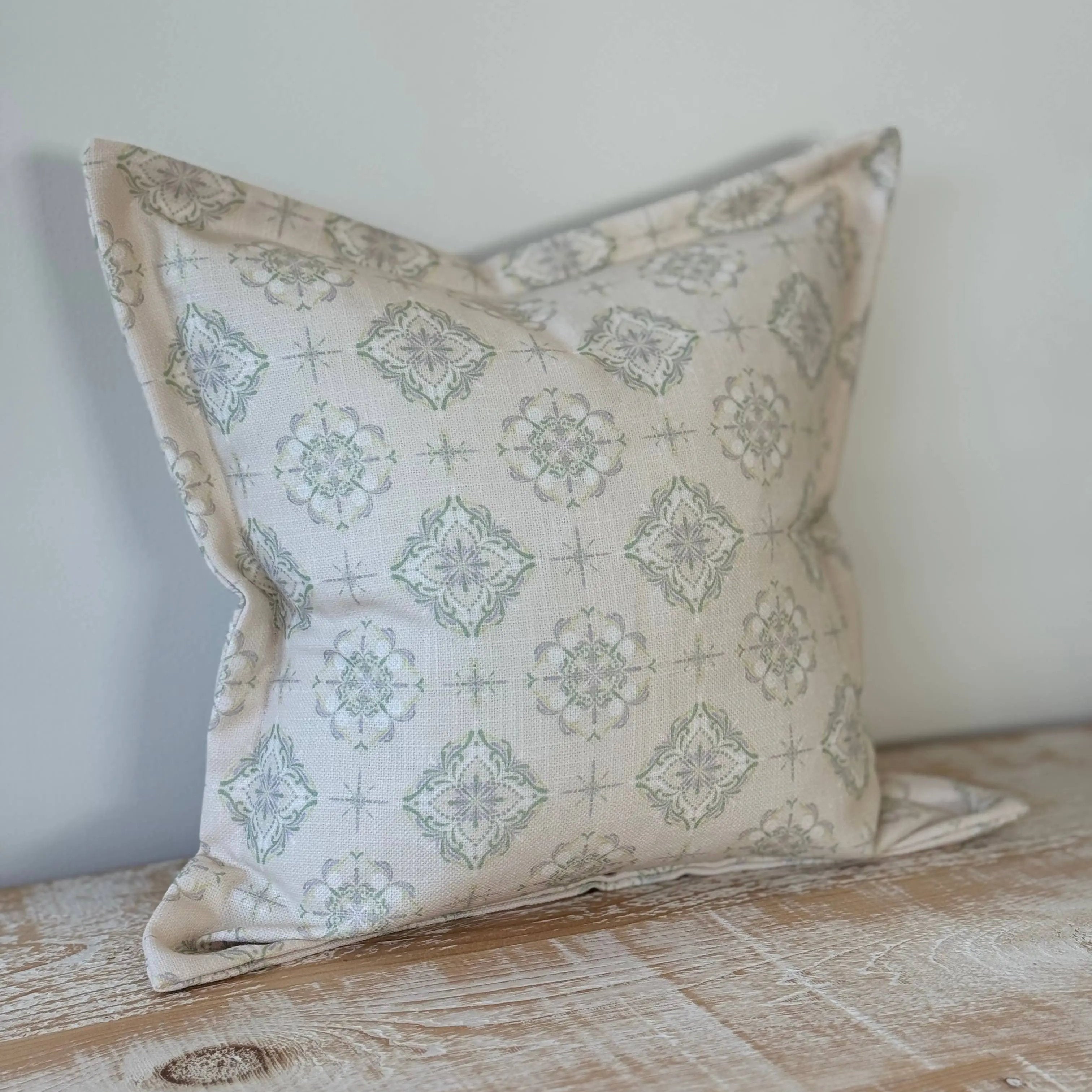 Orla Sage Print Flanged Edge Cushion 45x45 Ellenvale Trade