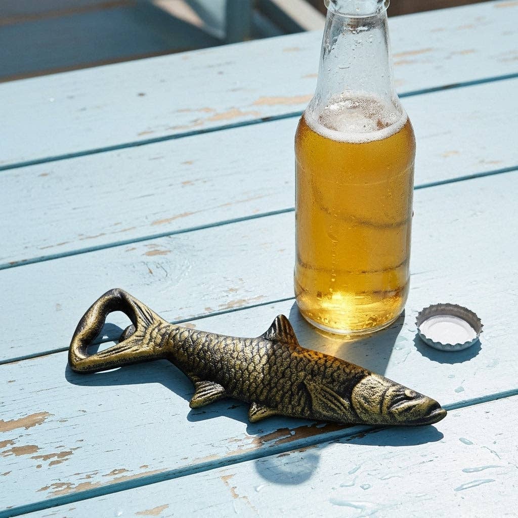 Cast Iron Fish Bottle Opener – Bronze Nautical Wall Mount