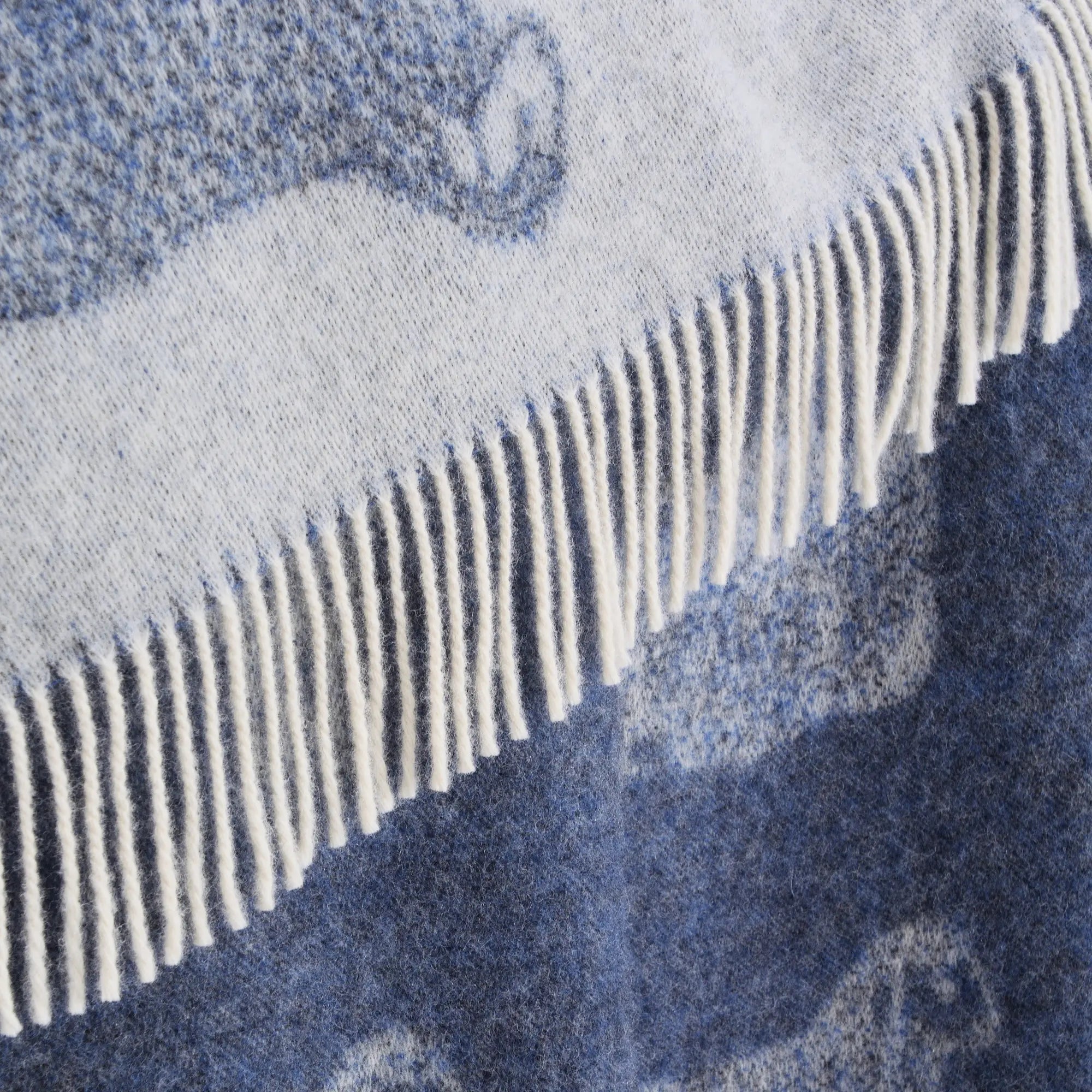 Sheep Denim Blue Pure Wool Throw JJ Textile