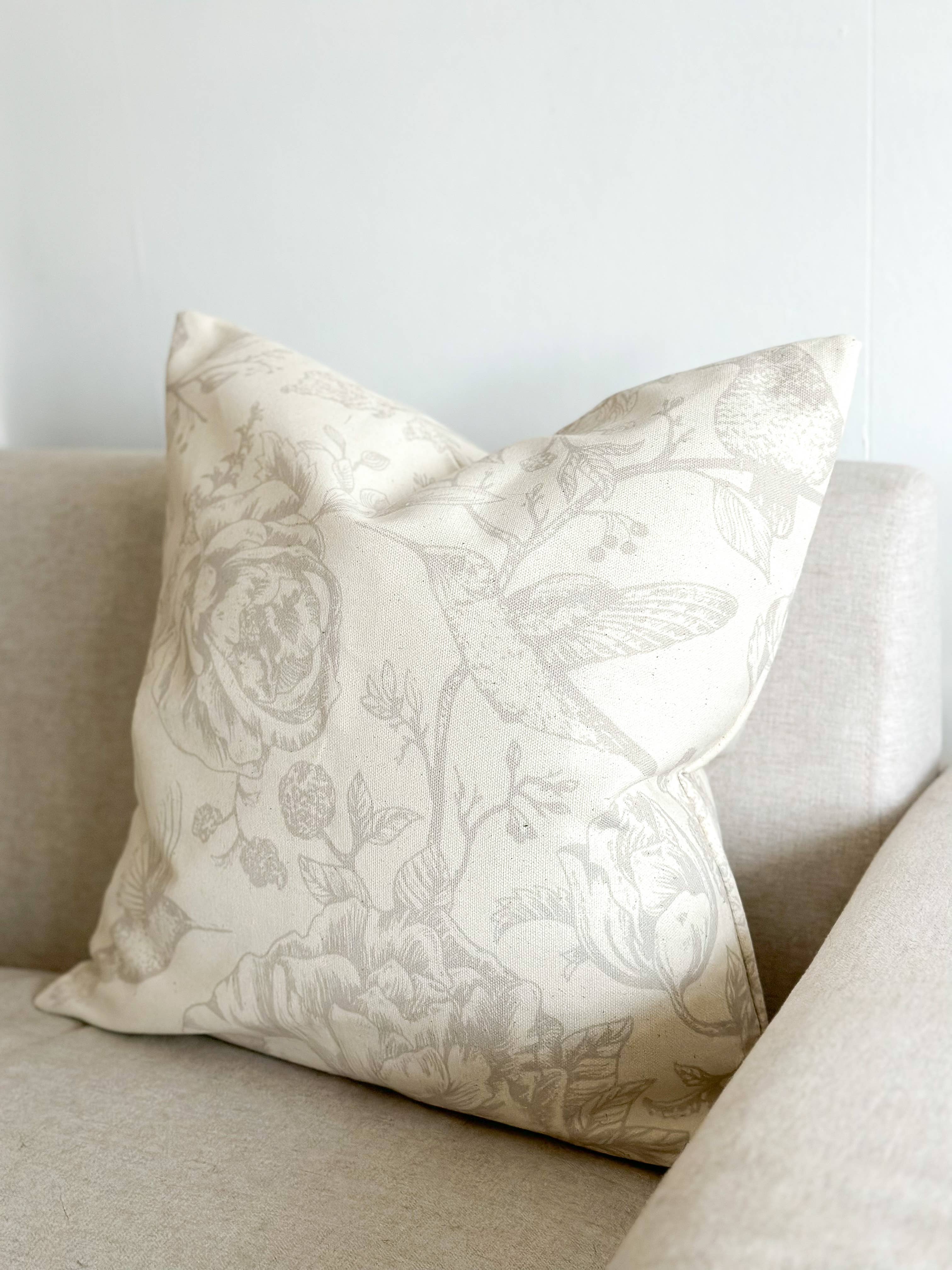 Aria Cotton Cushion Cover – Grey Print 45cm × 45cm Ellenvale Trade