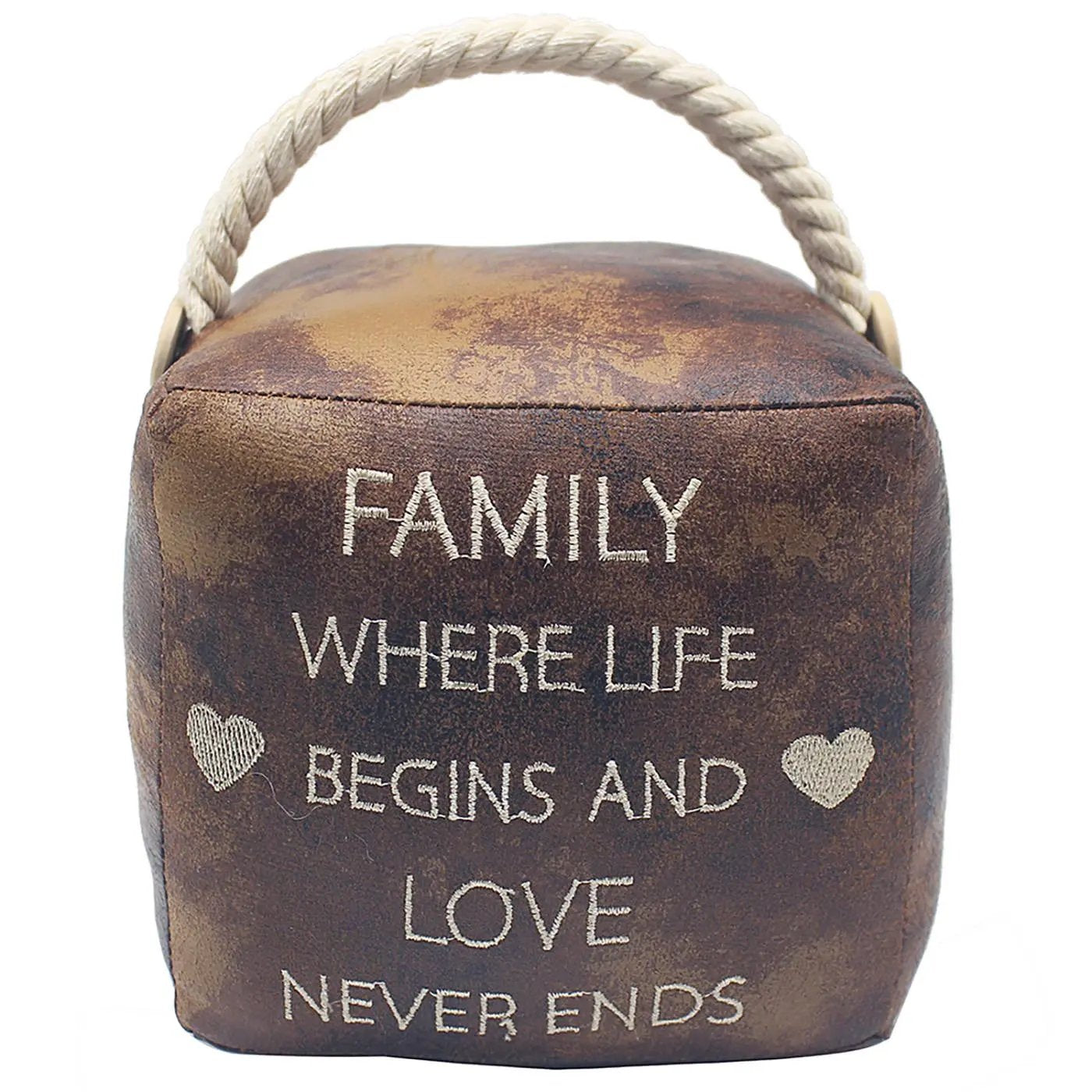 Antique Pals Brown Square Doorstop Family Joe Davies