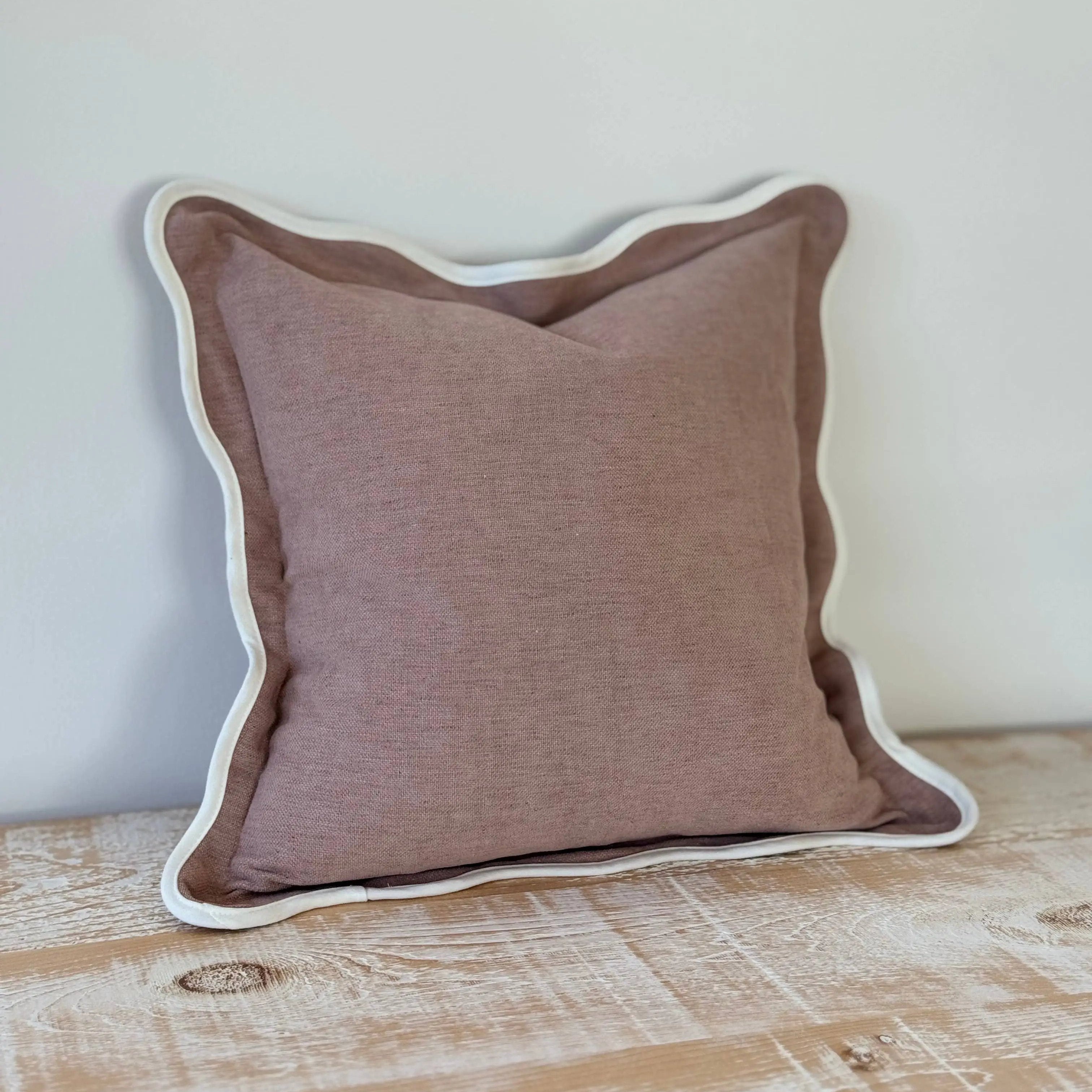 Chloe Dusty Pink Scalloped Edge Cushion Cover – 45×45cm Ellenvale Trade