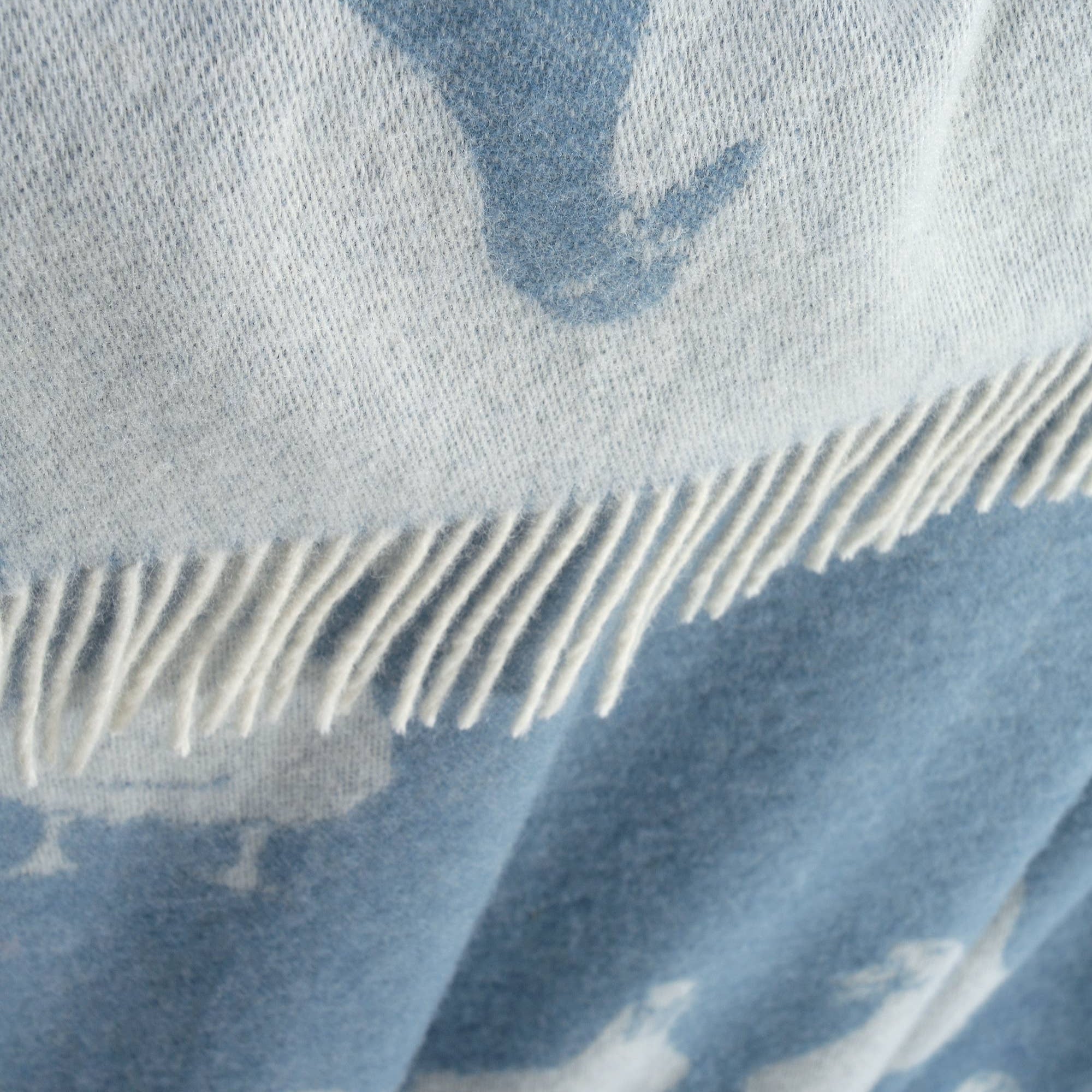 Duck Blue Pure Wool Throw JJ Textile