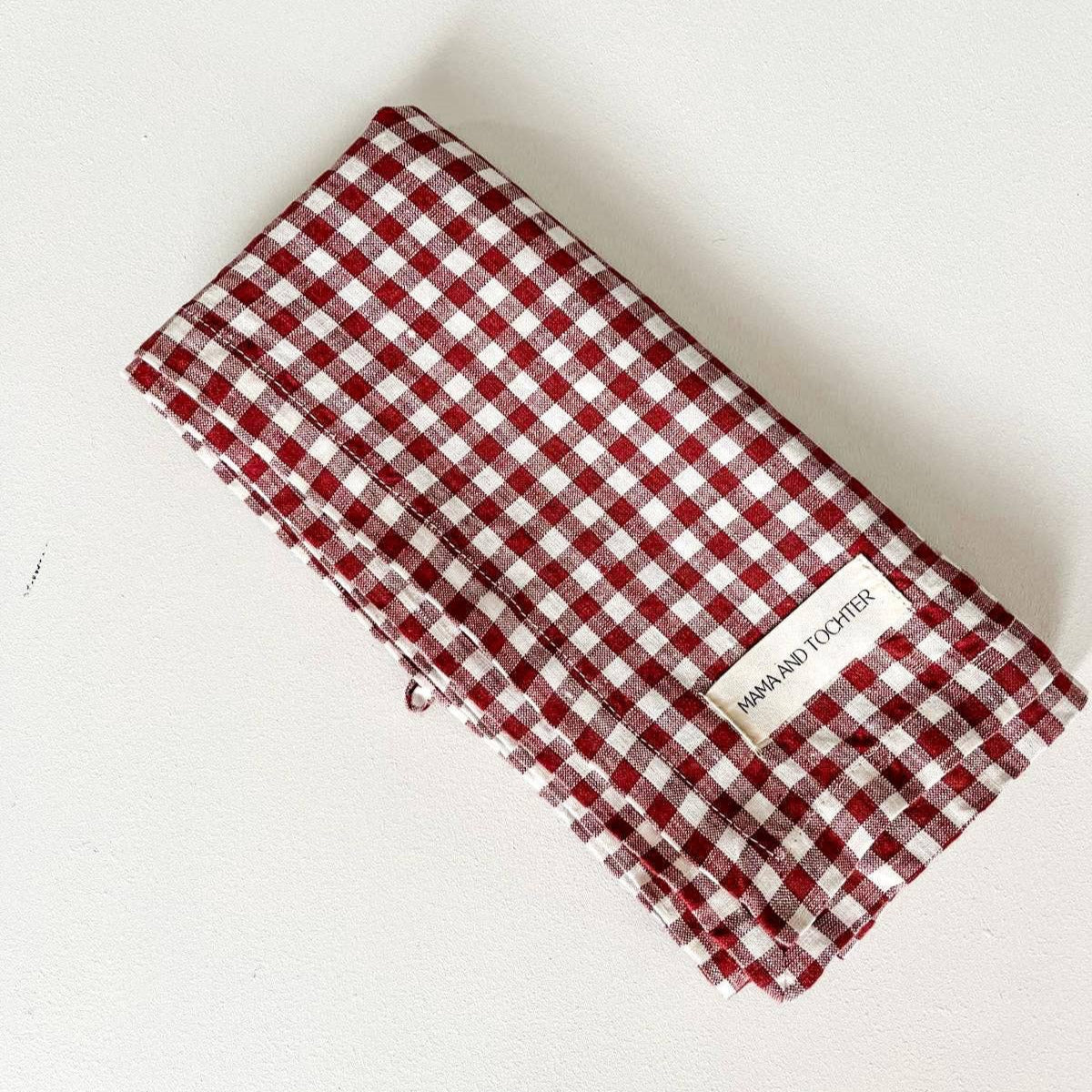 Pure French Linen Tea Towel - Mulberry Gingham Mama and Tochter