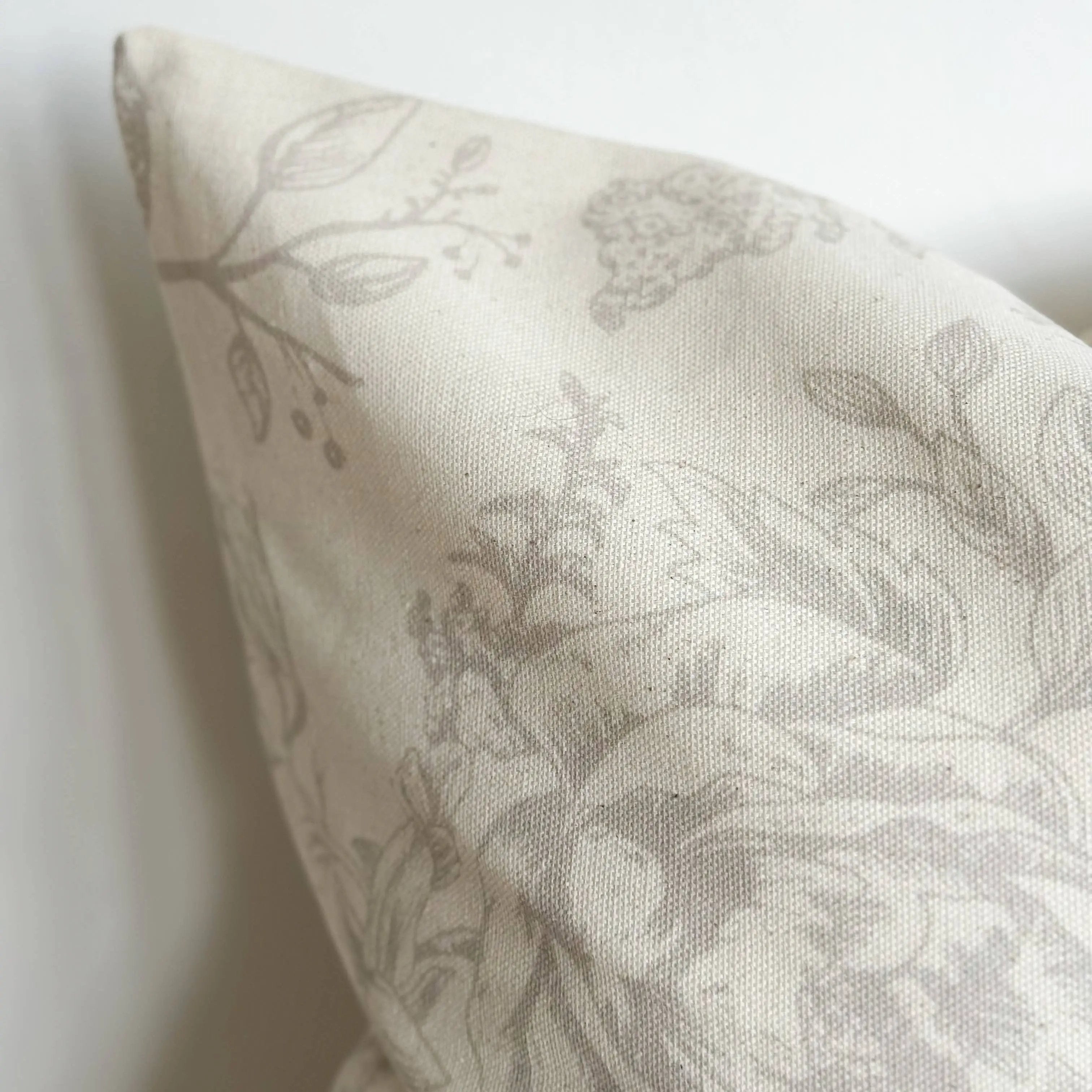 Aria Cotton Cushion Cover – Grey Print 45cm × 45cm Ellenvale Trade