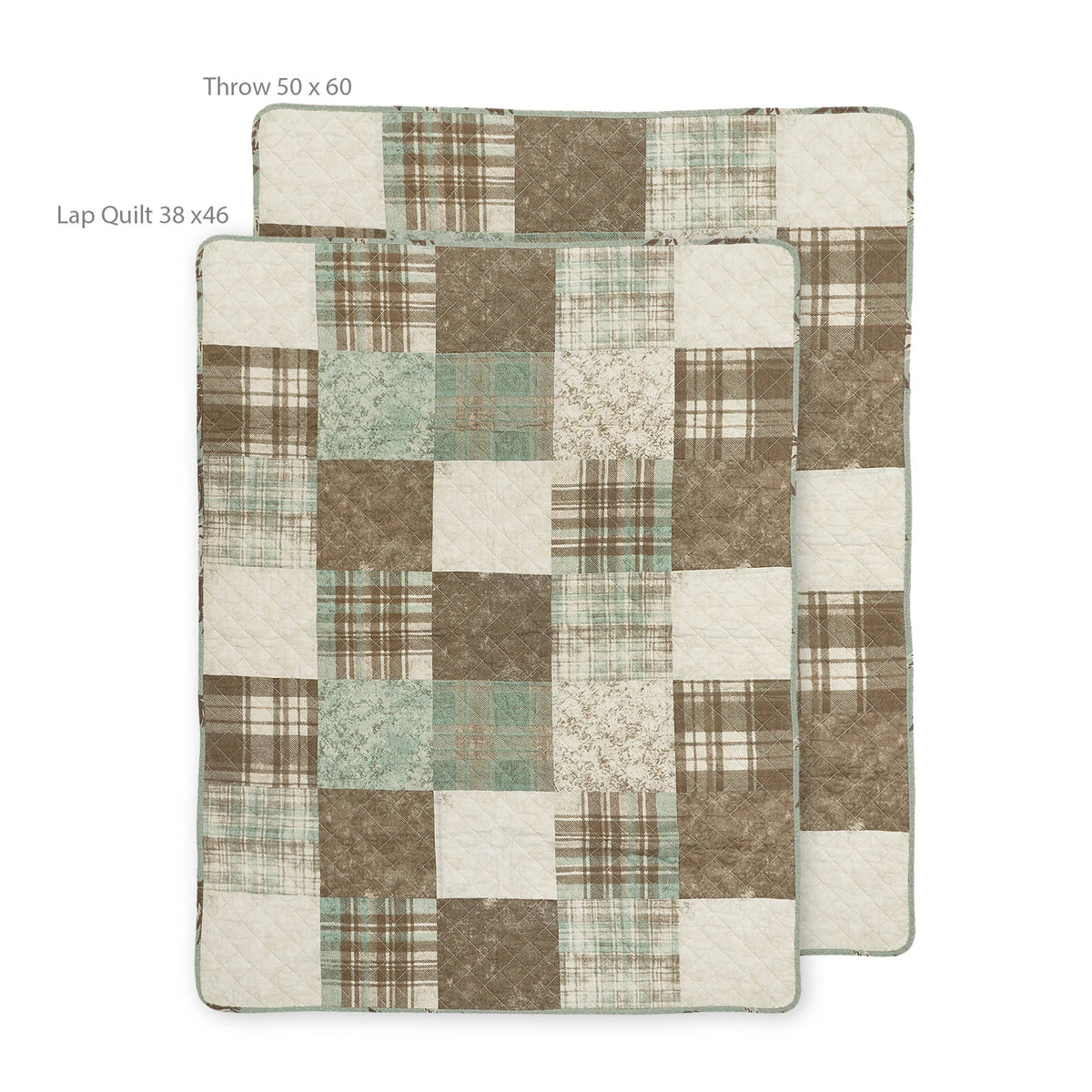 Mint Patch Cotton Lap Quilt – 91 x 122 cm