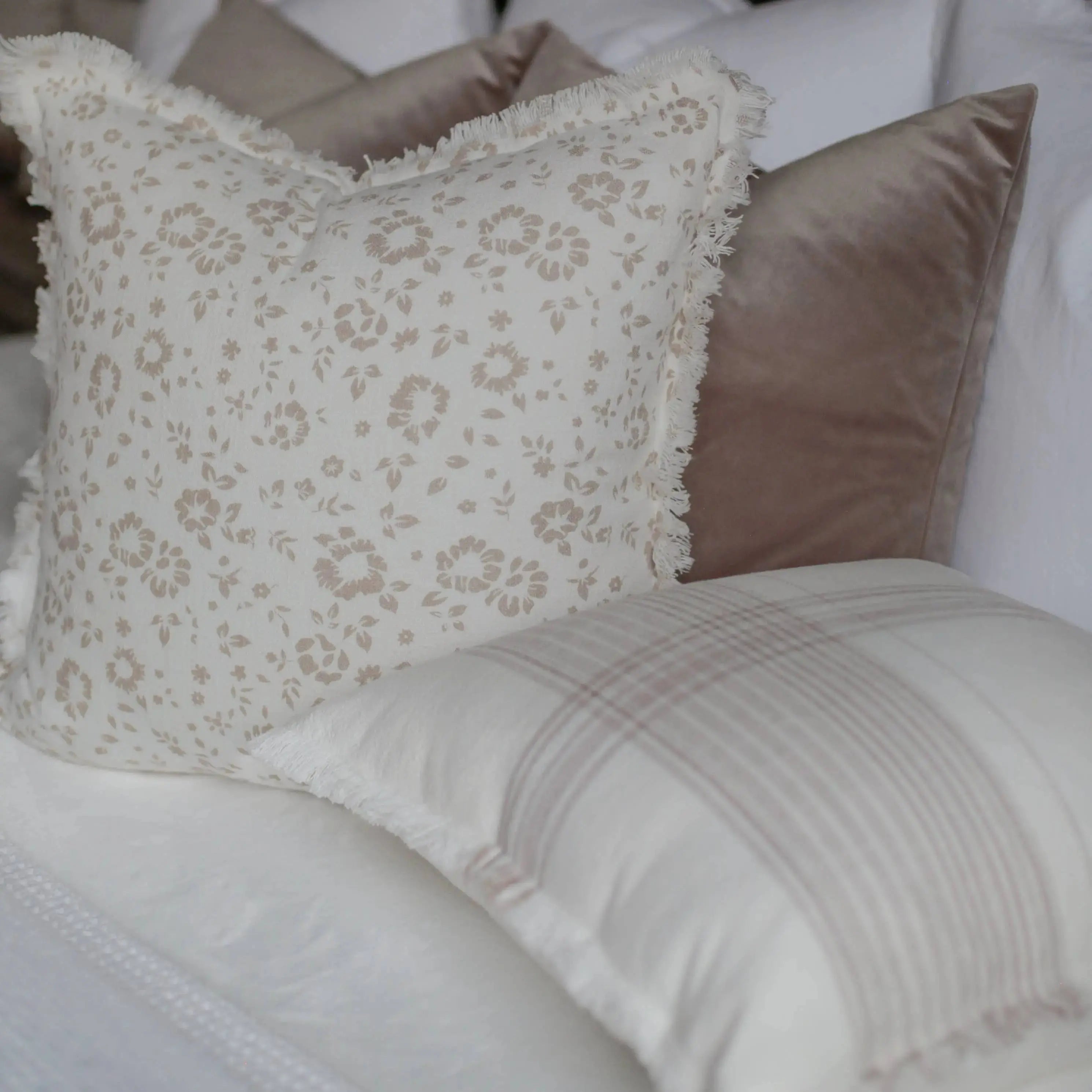 Plaid Fringe Pillow Cover | Fleur + Fray Collection Porter Lane Home