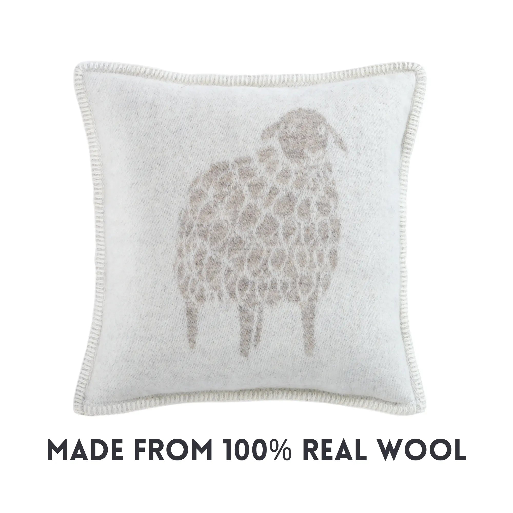 Sheep Mima Soft Brown Pure Wool Cushion Cover JJ Textile