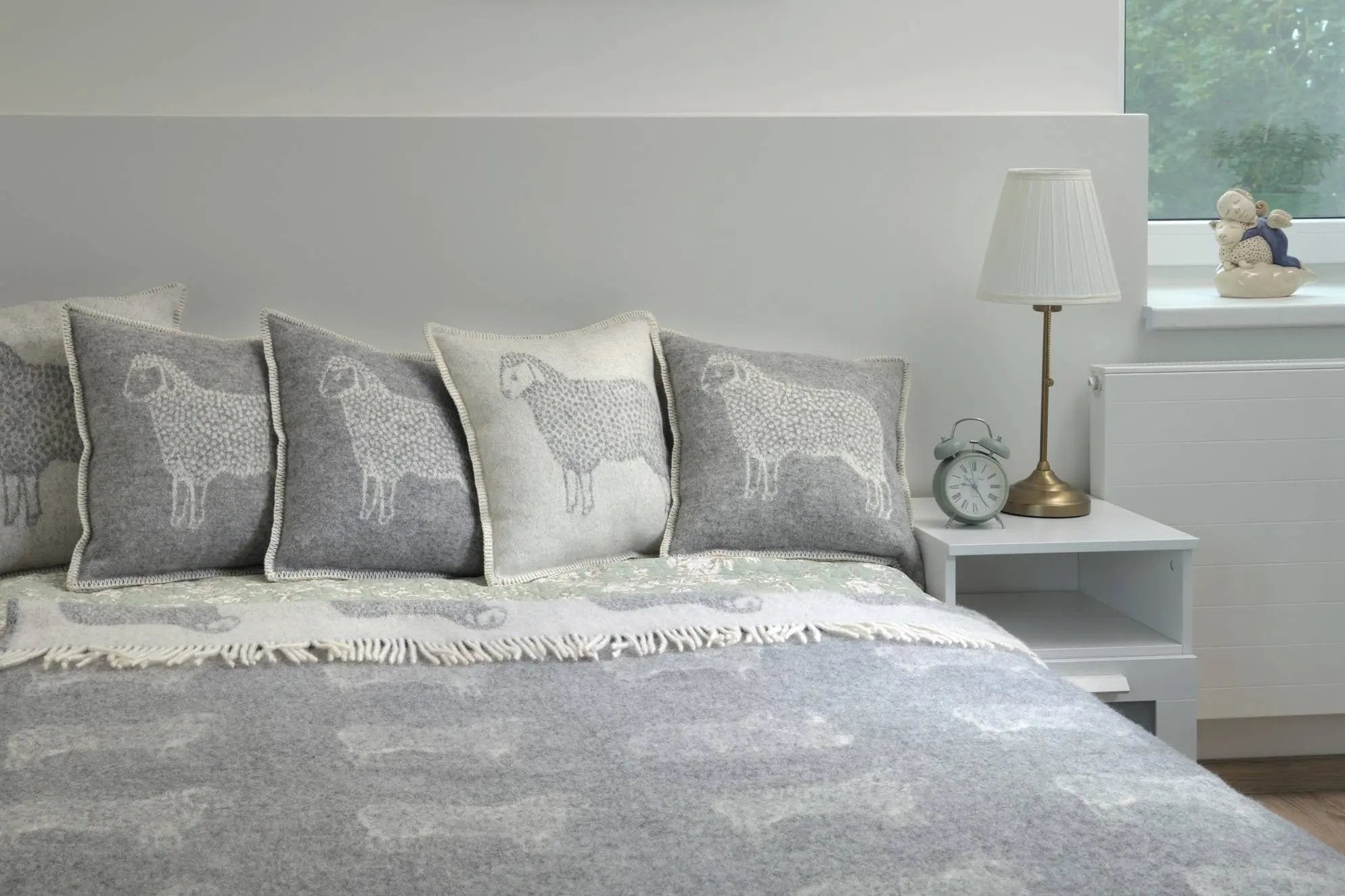 Sheep Soft Grey Pure Wool Throw JJ Textile