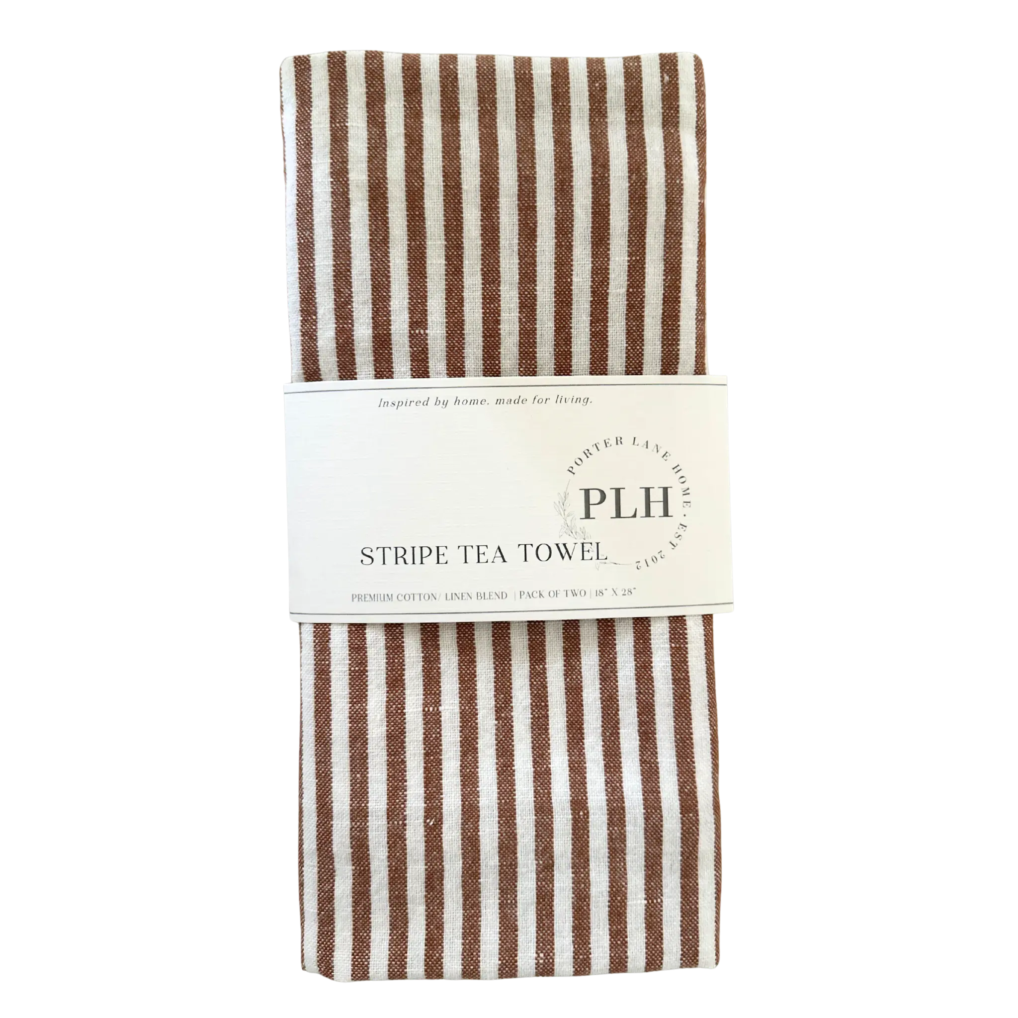Stripe Tea Towel Set – Rust (2 Pack) Porter Lane Home