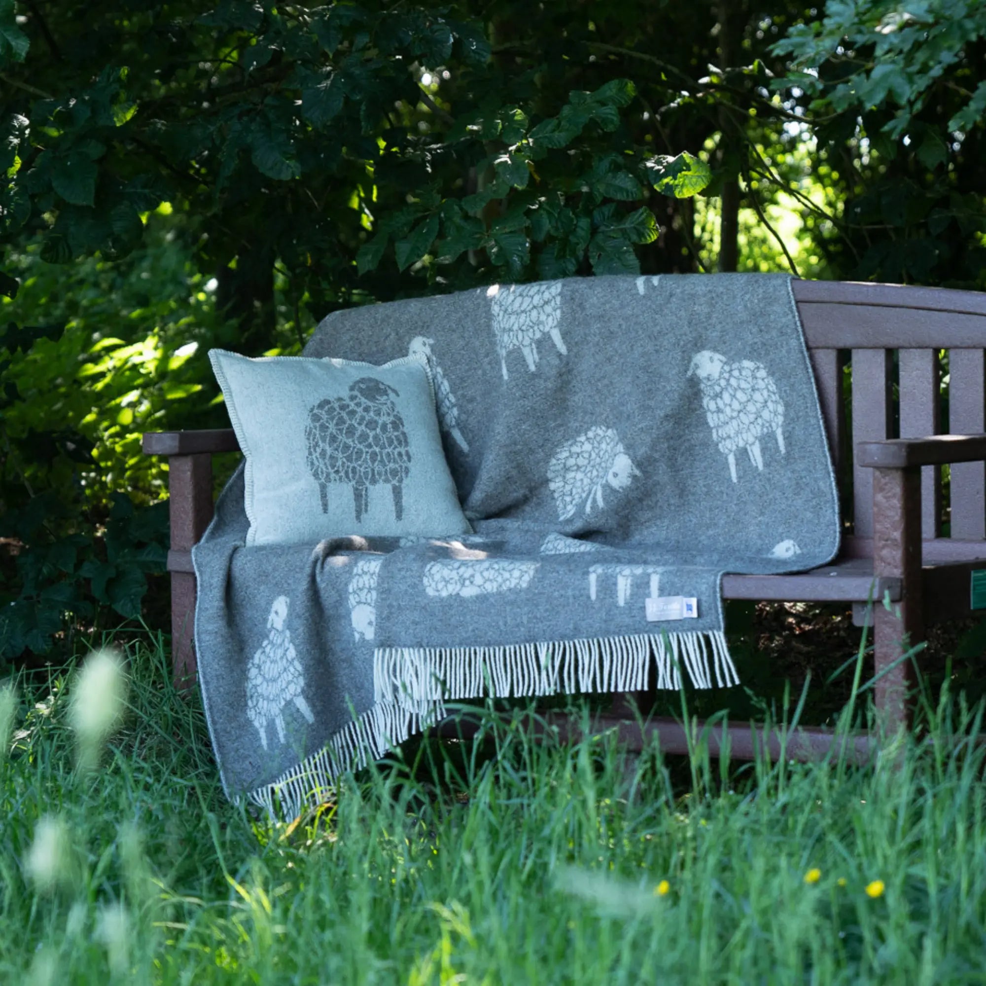 Sheep Mima Soft Grey Pure Wool Cushion Cover JJ Textile