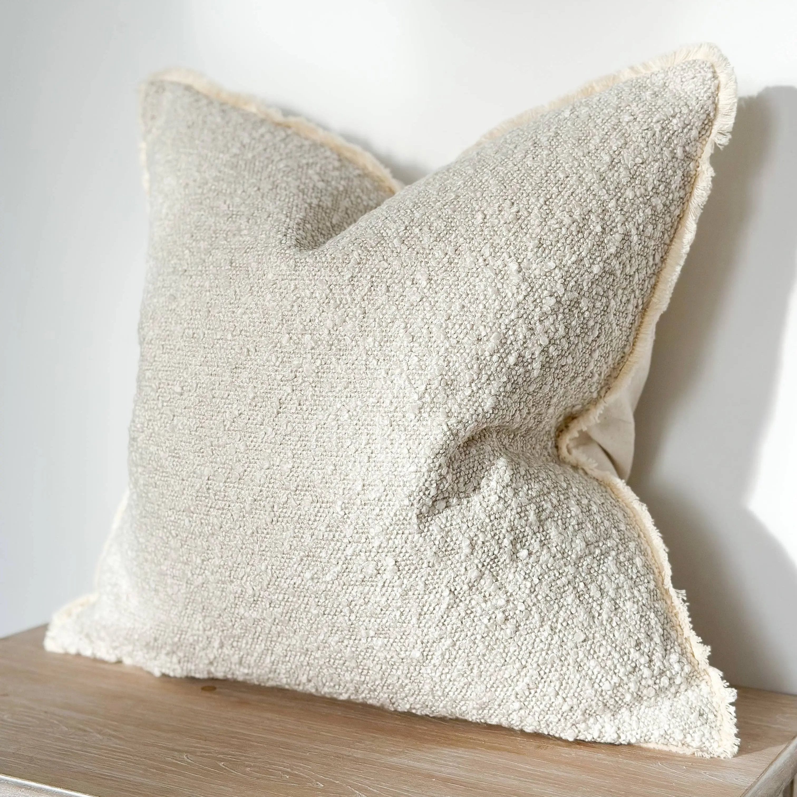 Sofia Boucle Cushion Cover – Cream 65cm × 65cm Ellenvale Trade