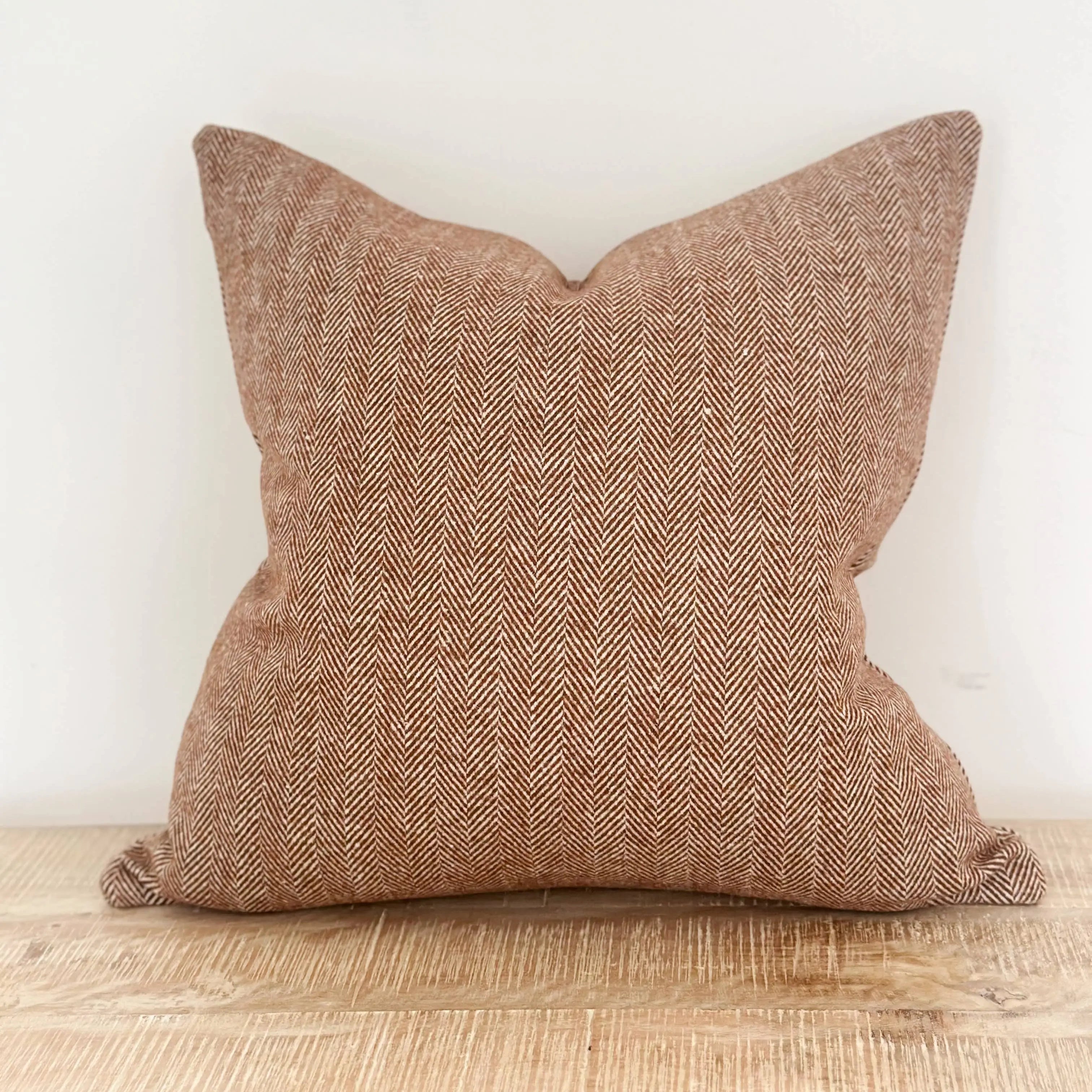 Tia Wool Blend Cushion Cover – Rust (53 × 53 cm)
