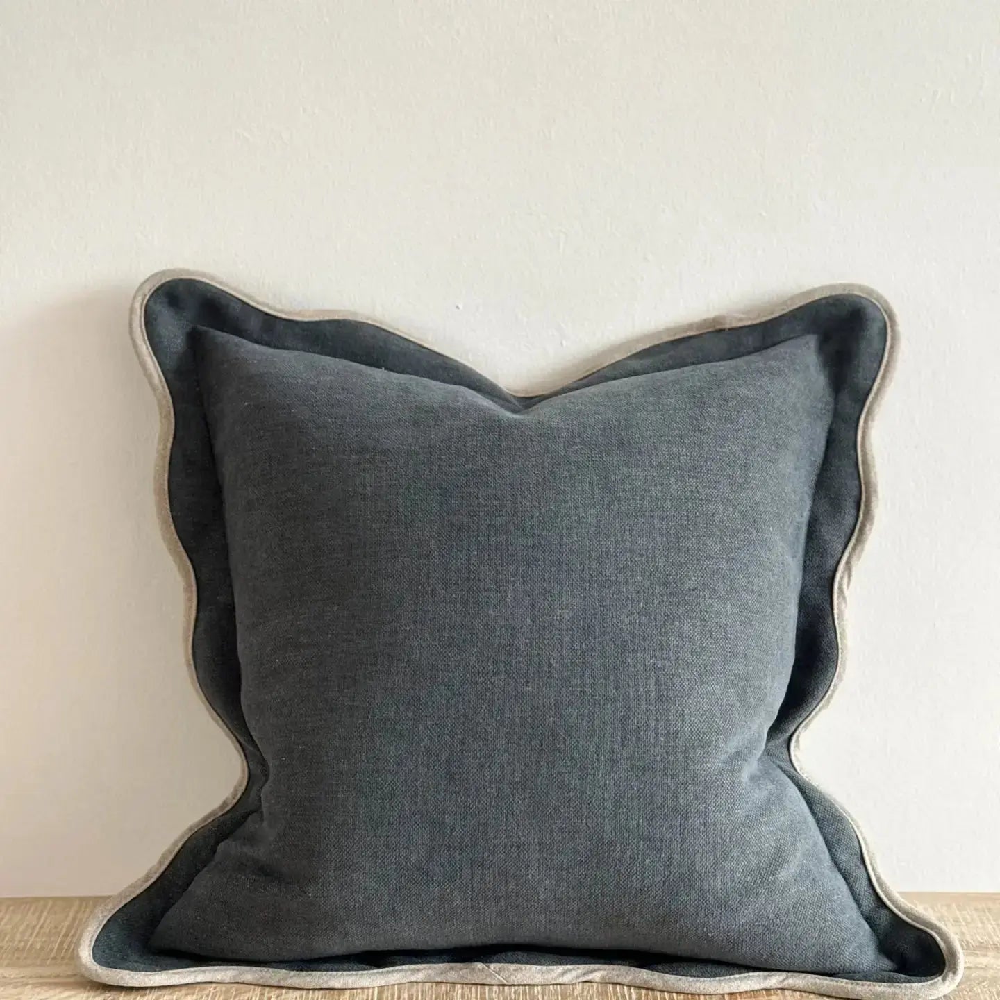 Chloe Navy Scalloped Edge Cushion Cover - 65x65 Ellenvale Trade
