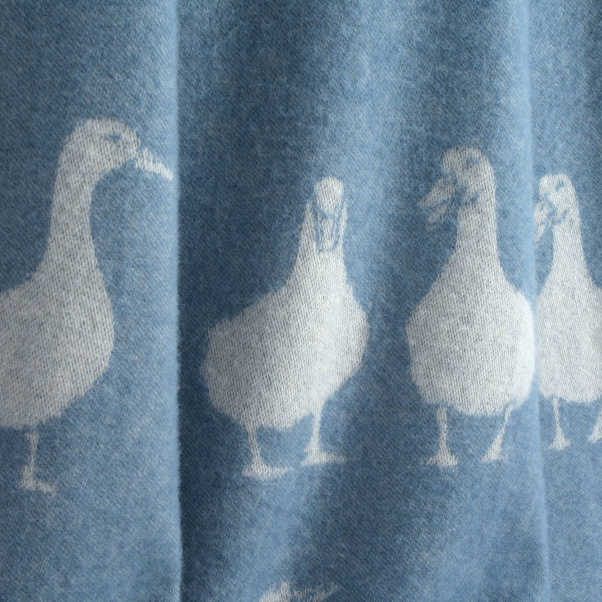 Duck Blue Pure Wool Throw JJ Textile