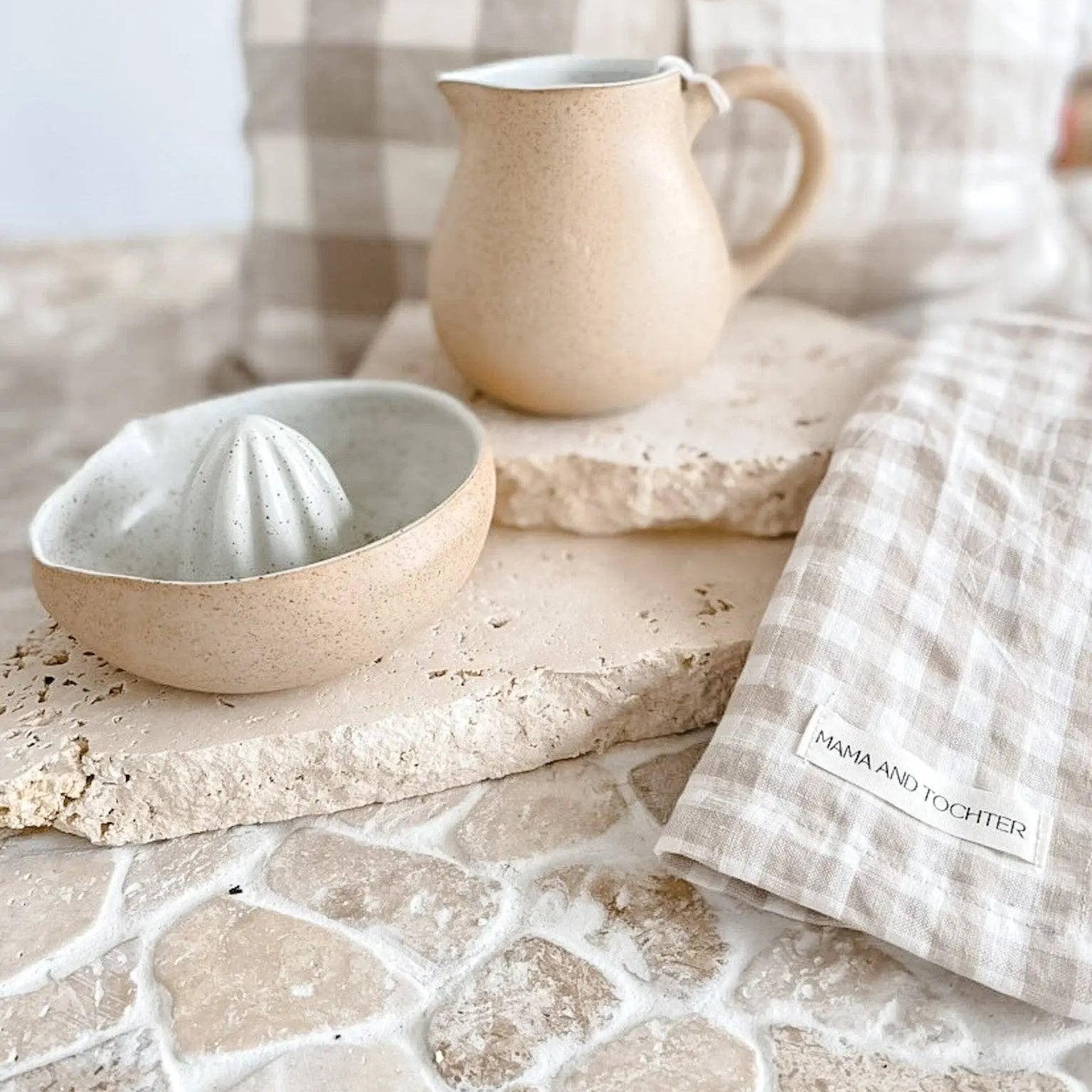 Pure French Linen Tea Towel - Gingham Mama and Tochter