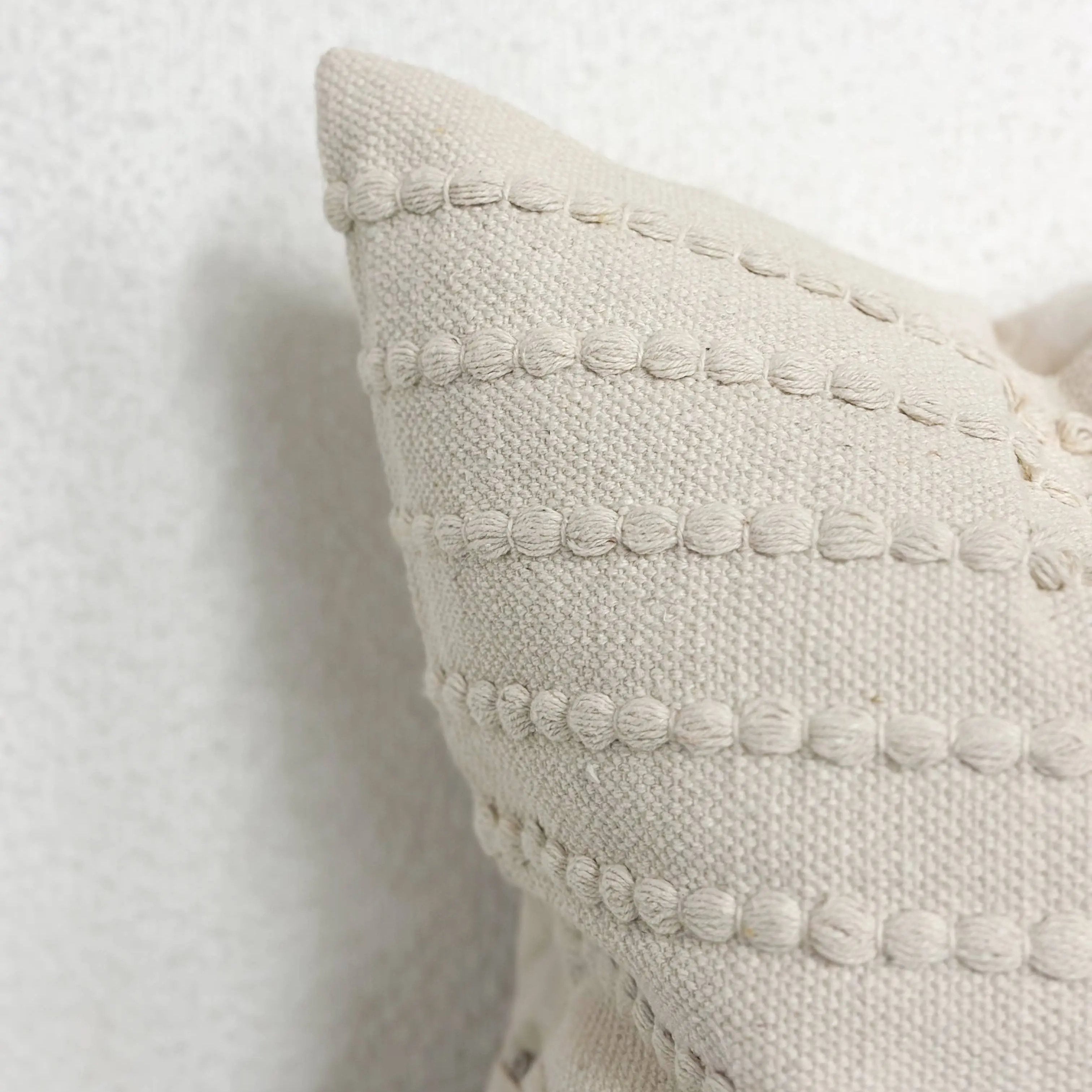 India Cream Luxe Cotton Cushion Cover 53cm × 53cm Ellenvale Trade