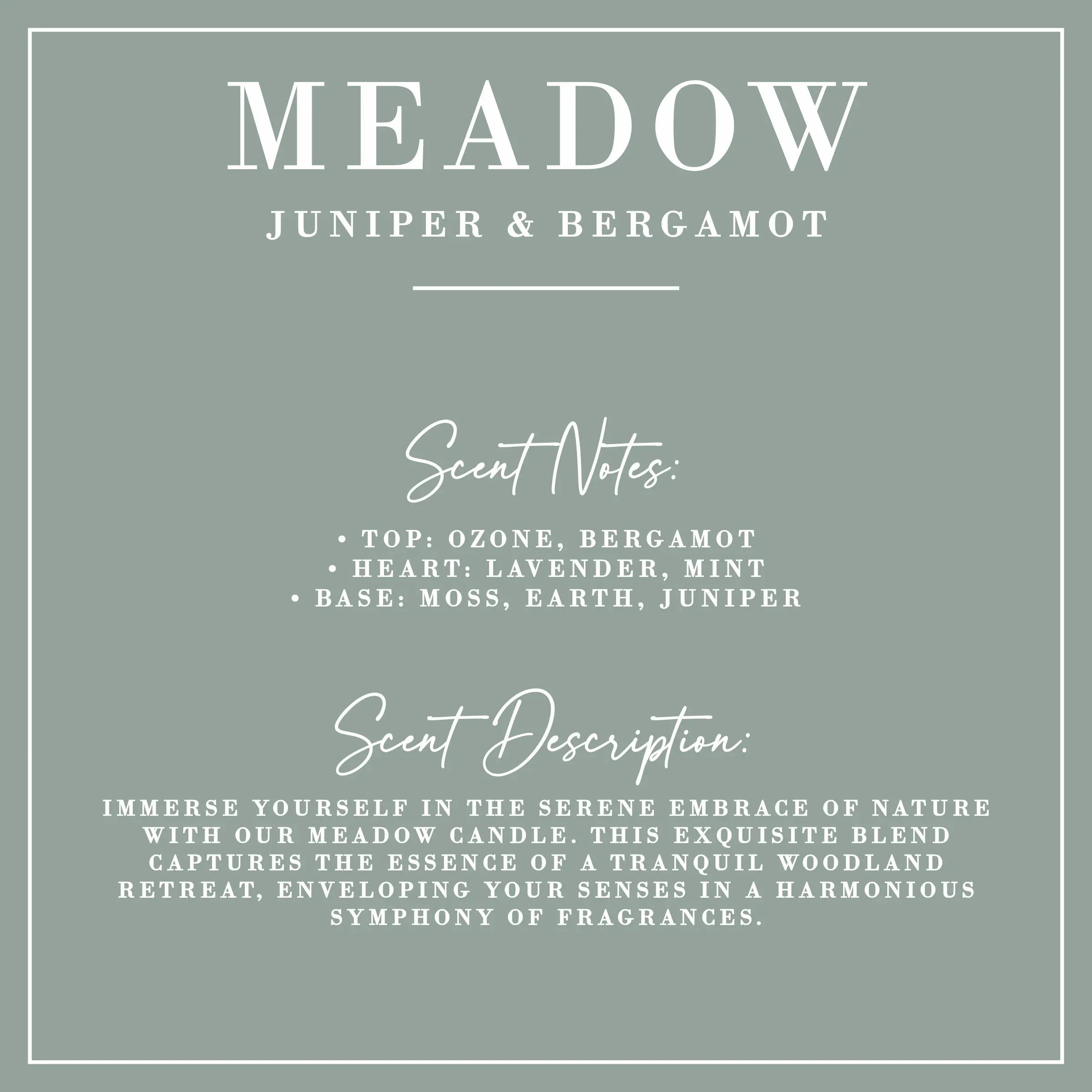 MEADOW | Juniper + Bergamot Candle | Luxe Collection: 12 oz Porter Lane Home