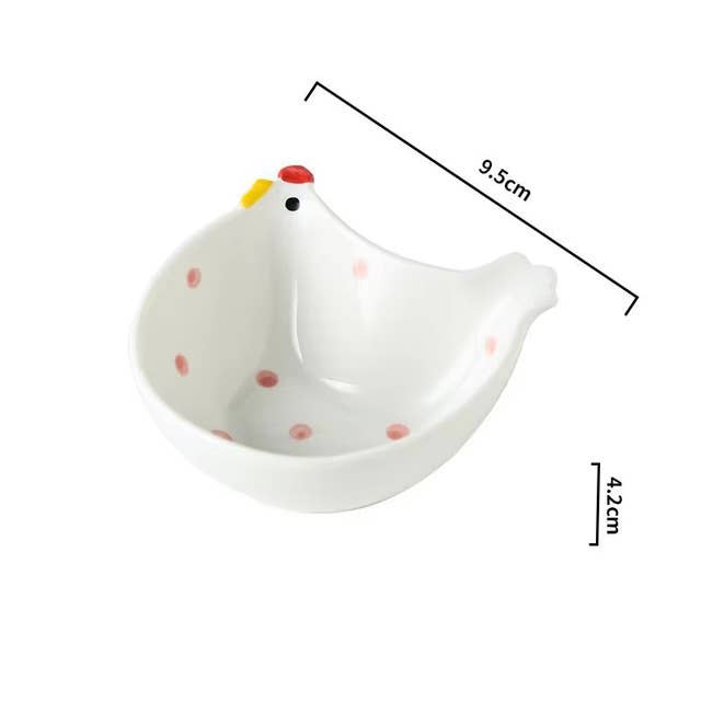 Ceramic Chicken Shape Snack Bowl Pair Homerely