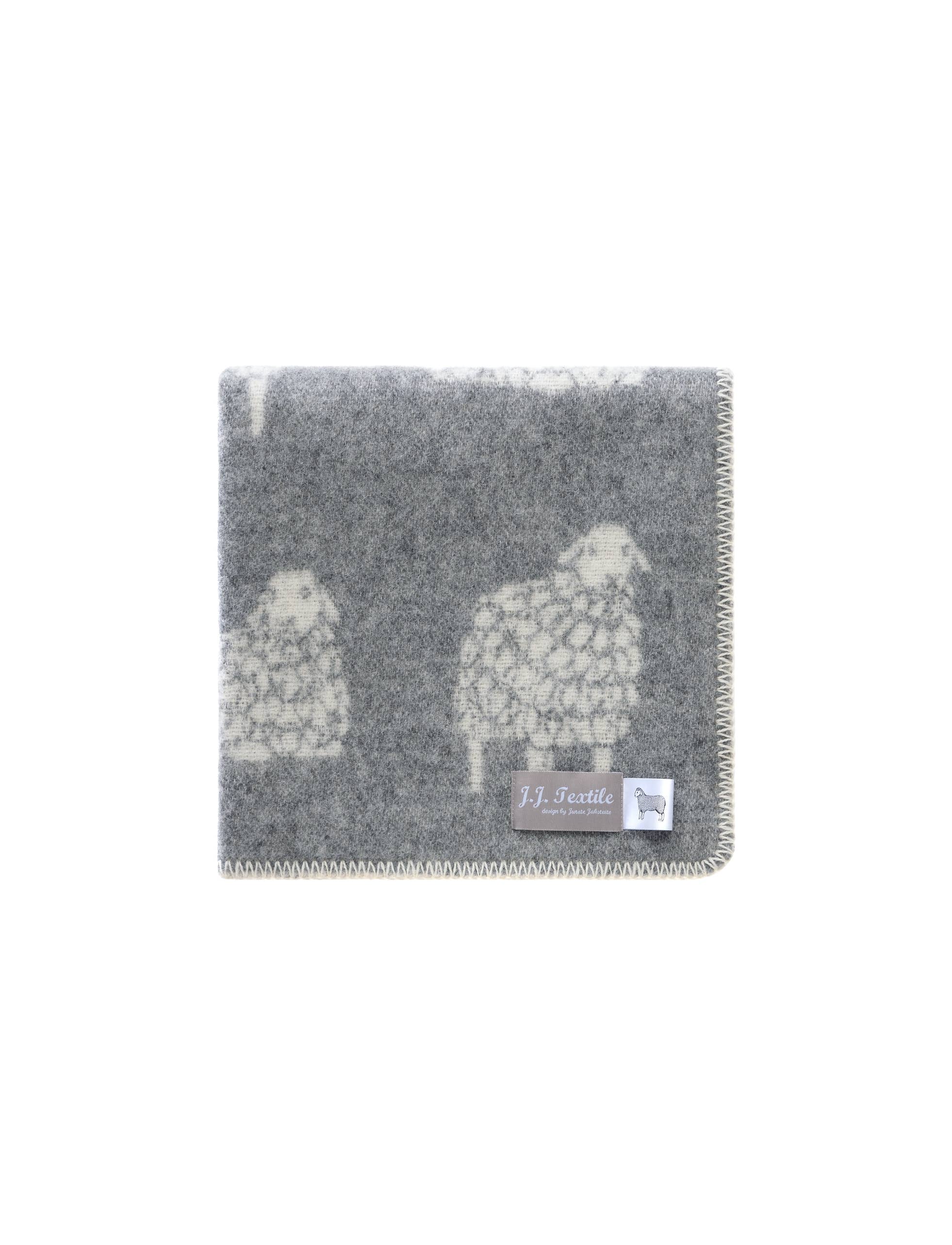 Sheep Mima Soft Grey Little Wool Blanket JJ Textile