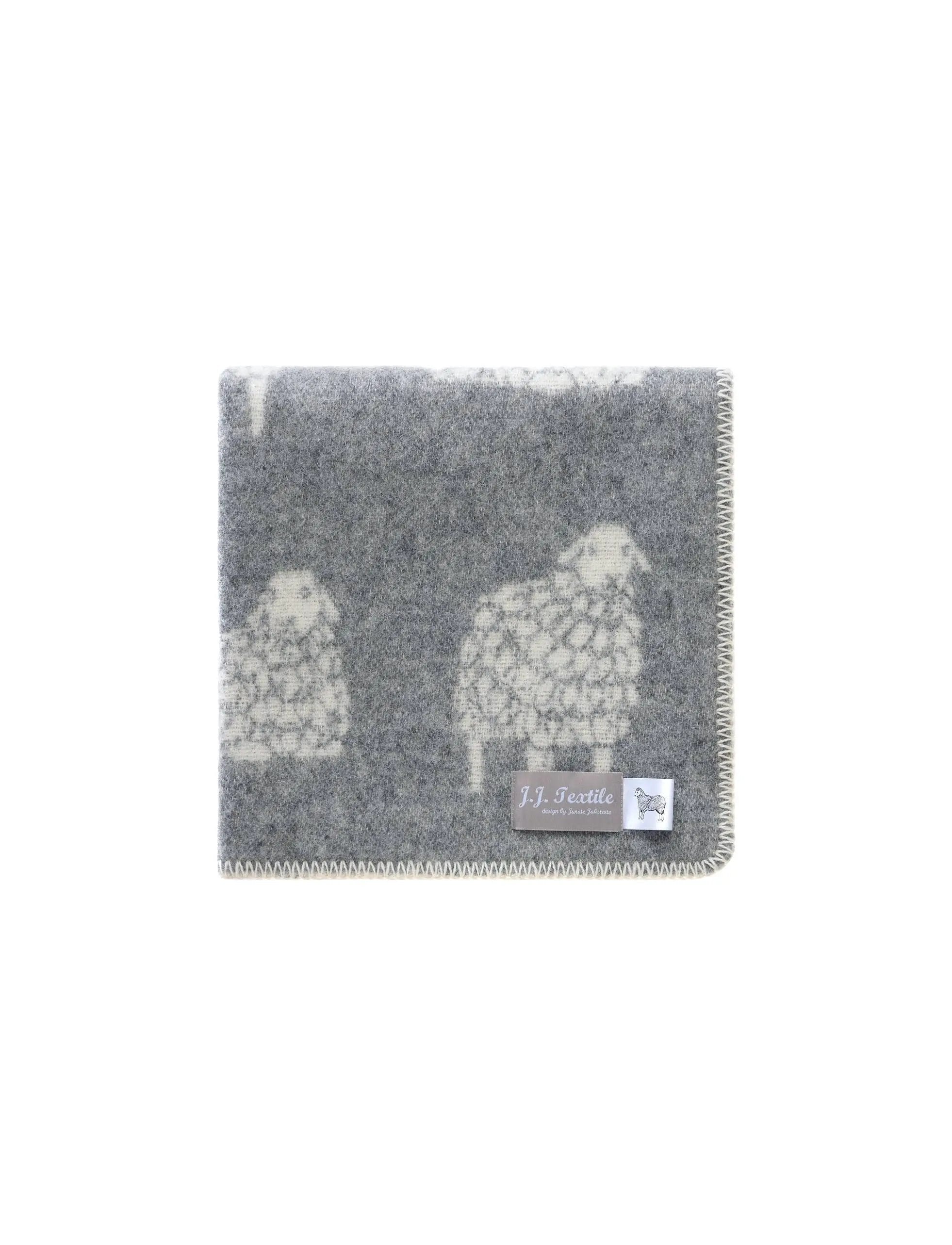 Sheep Mima Soft Grey Little Wool Blanket JJ Textile