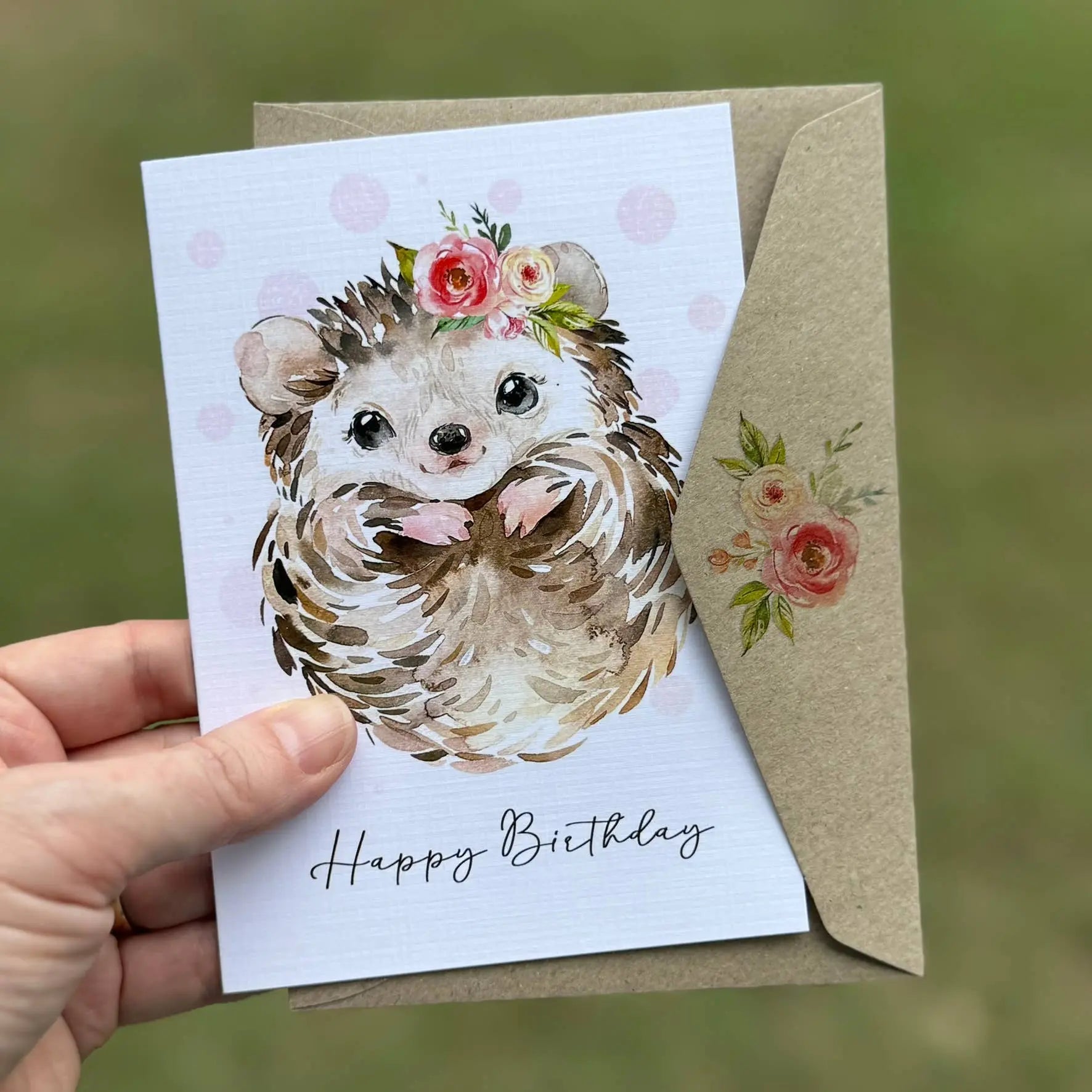 FOREST FRIENDS Hedgehog – Happy Birthday Greeting Card