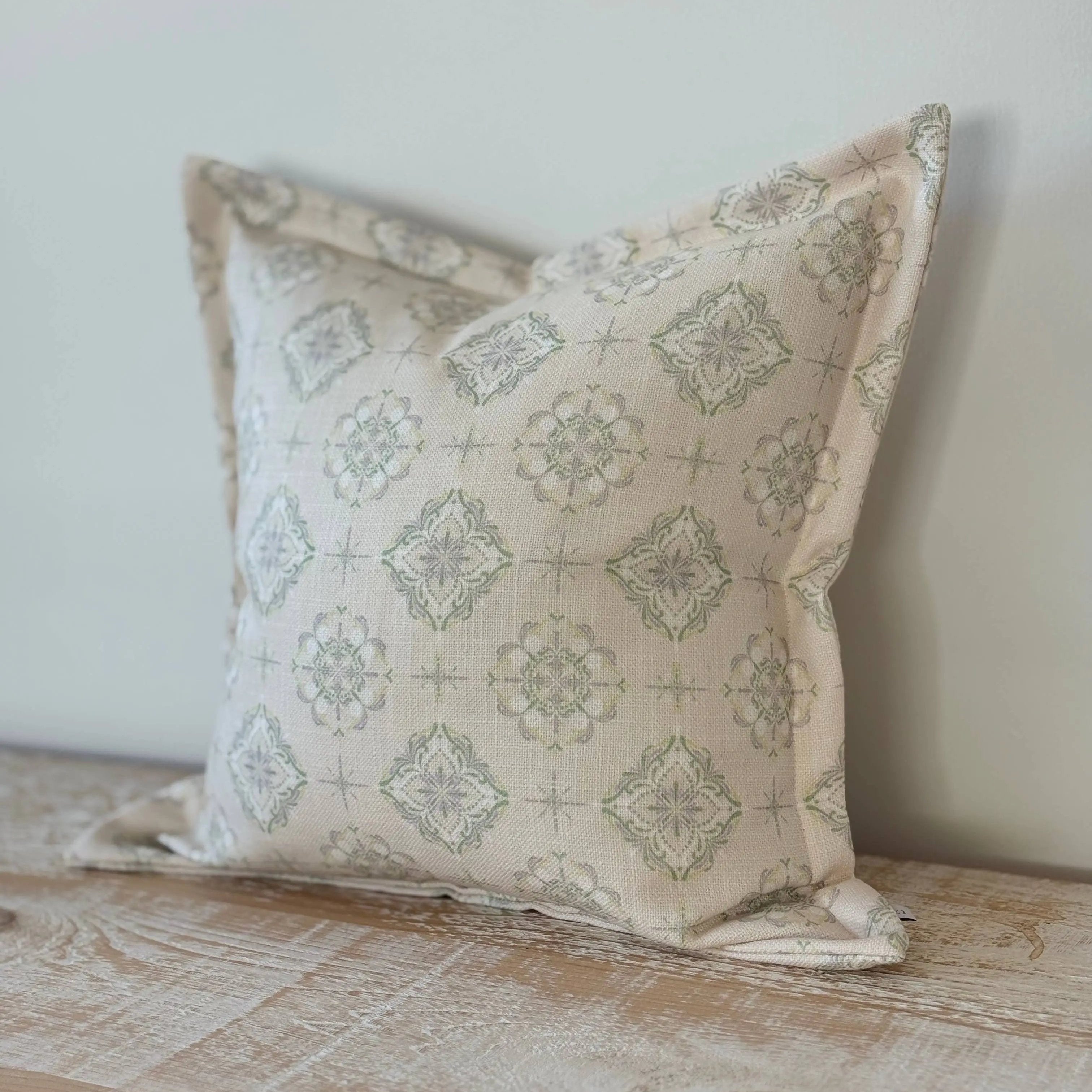 Orla Sage Print Flanged Edge Cushion 45x45 Ellenvale Trade