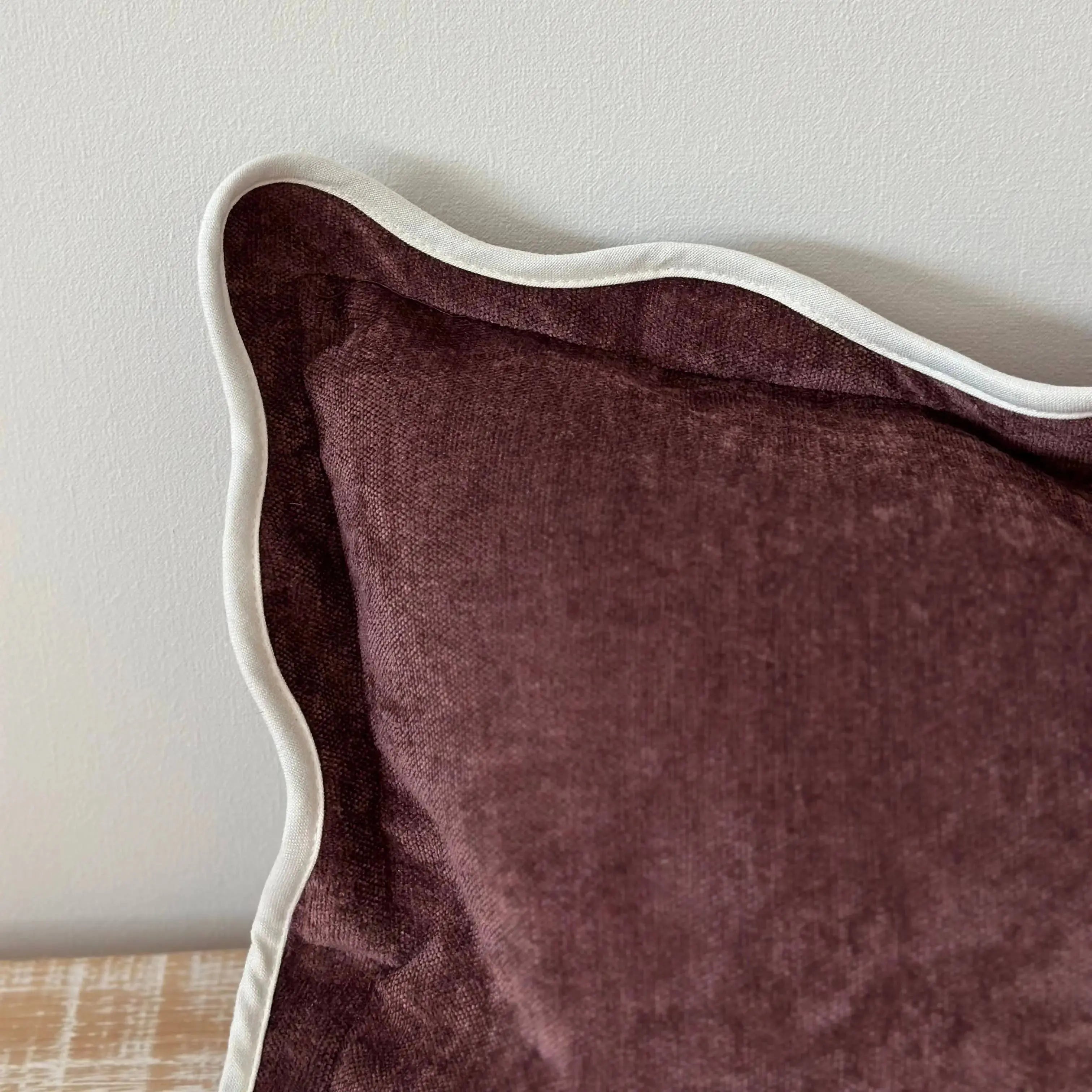 Chloe Plum Scalloped Edge Cushion Cover - 50x30cm Ellenvale Trade