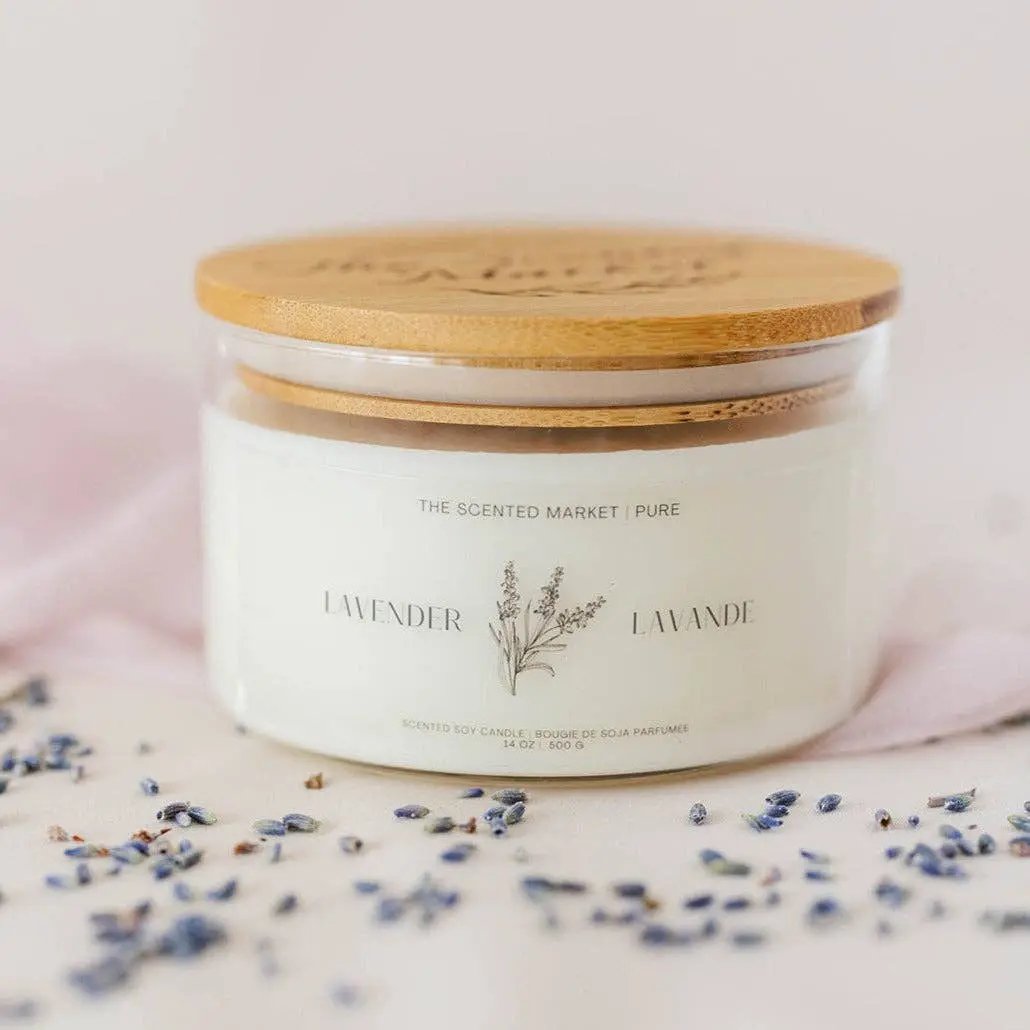 Pure Lavender Soy Wax Candle – 400g The Scented Market