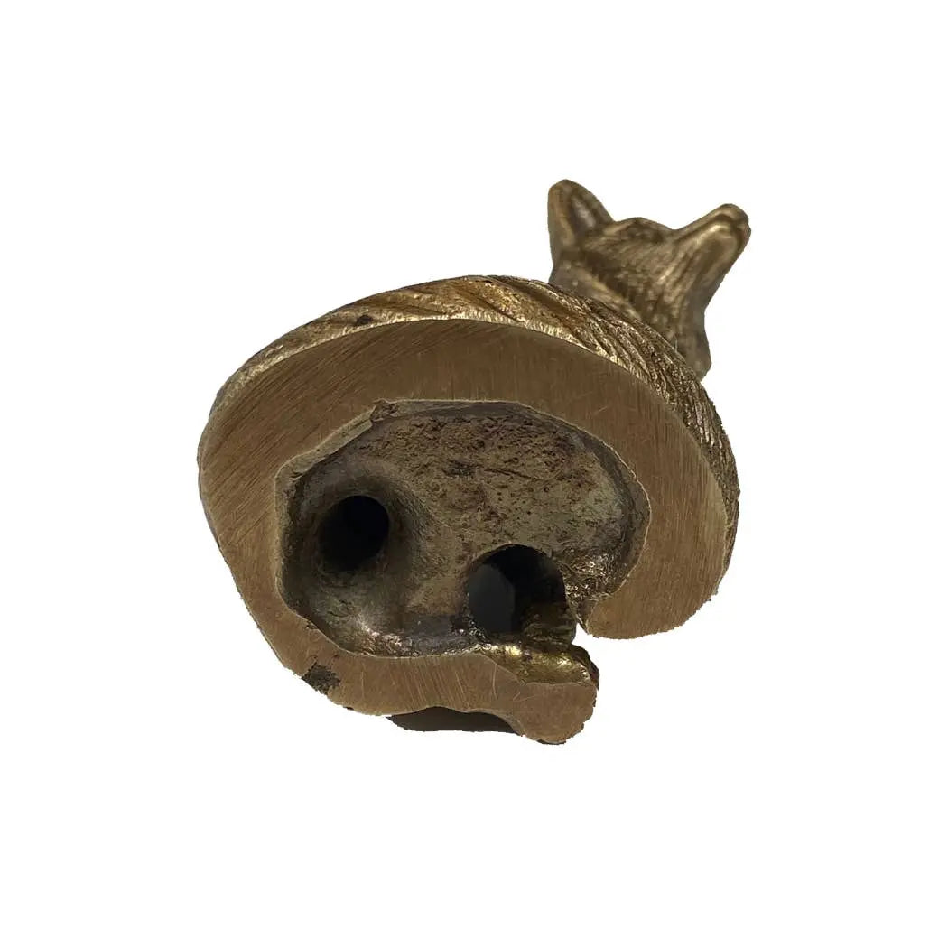 Antiqued Solid Brass Sitting Fox – Tabletop Decor / Paperweight X Small Madison Bay Co. - Historical Home Decor Reproductions