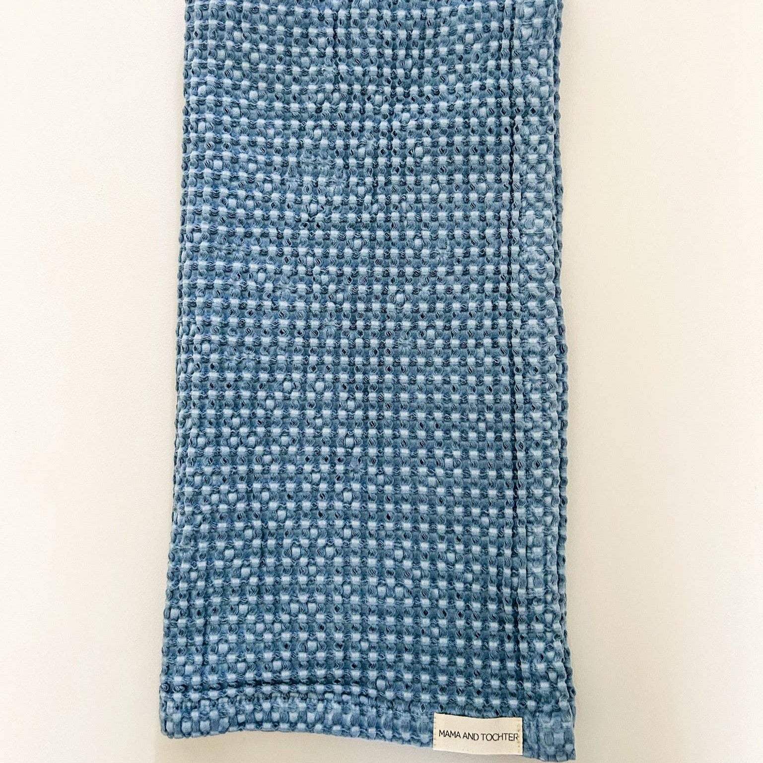 100% Organic Cotton Rustic Waffle Tea Towel - Blue XL Mama and Tochter