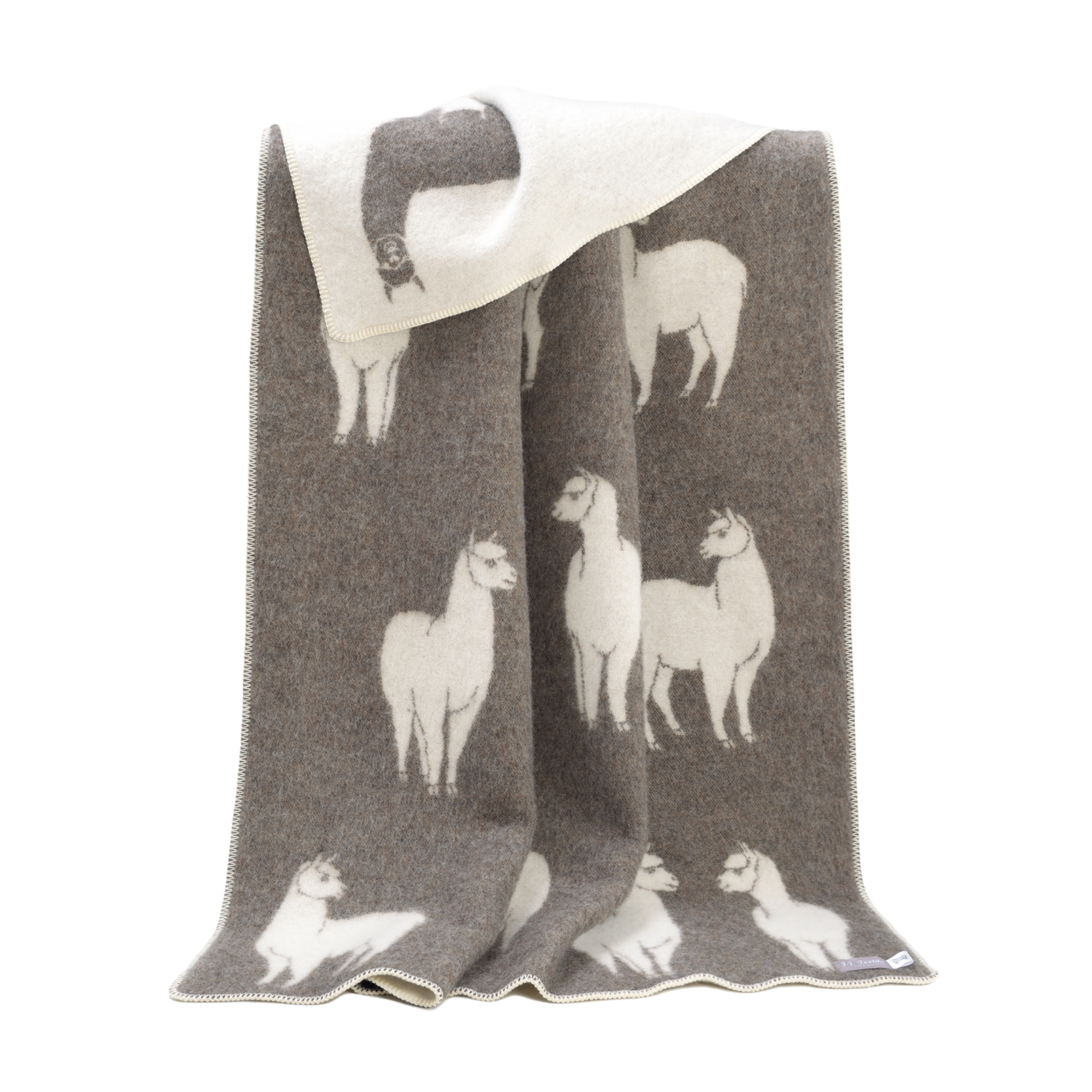 Alpaca Wool Blanket – Brown & Off-White JJ Textile