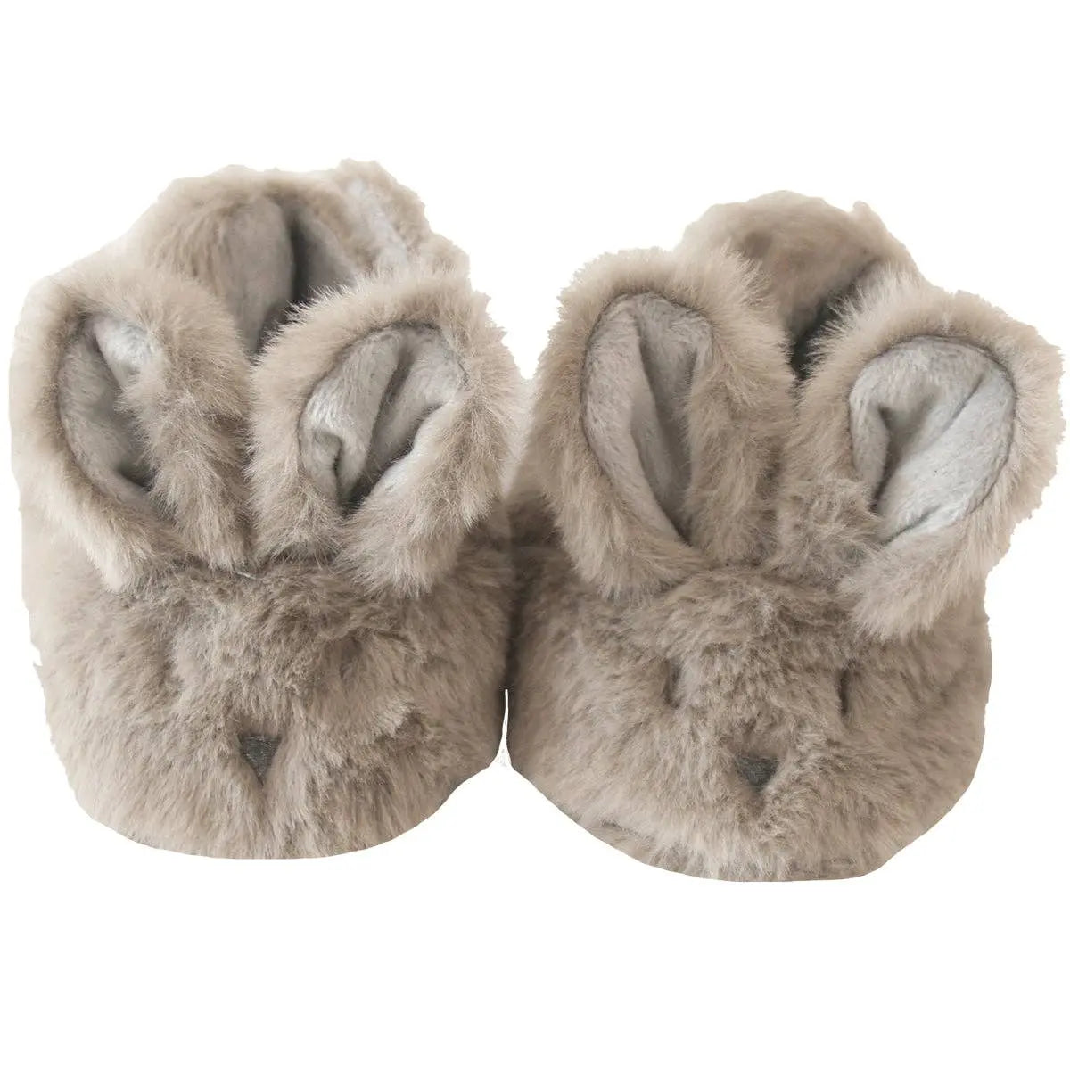 Luxe Bunny Baby Booties – Grey (0–9 Months)