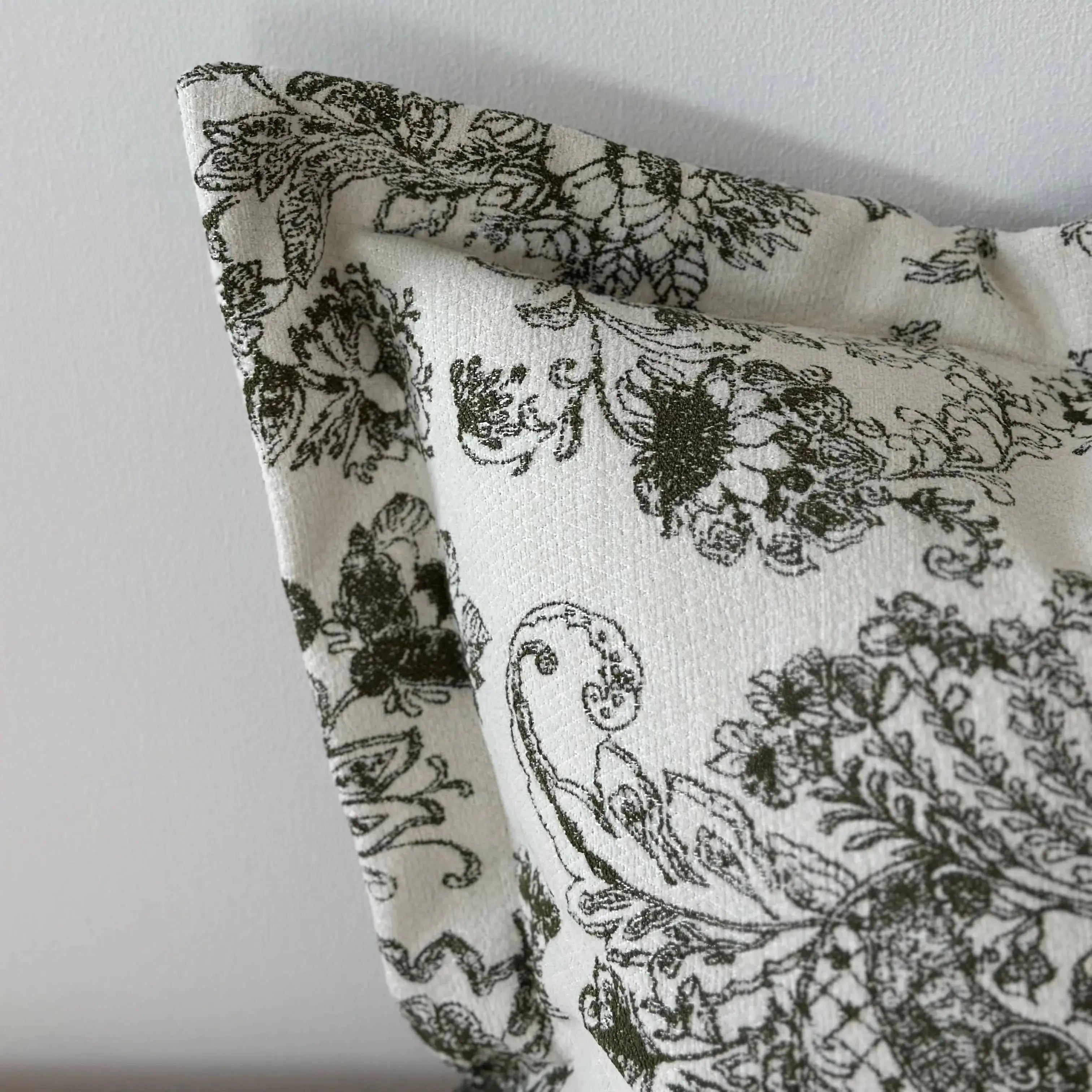 Eve Olive Floral Print Cushion Cover - 45x45cm Ellenvale Trade