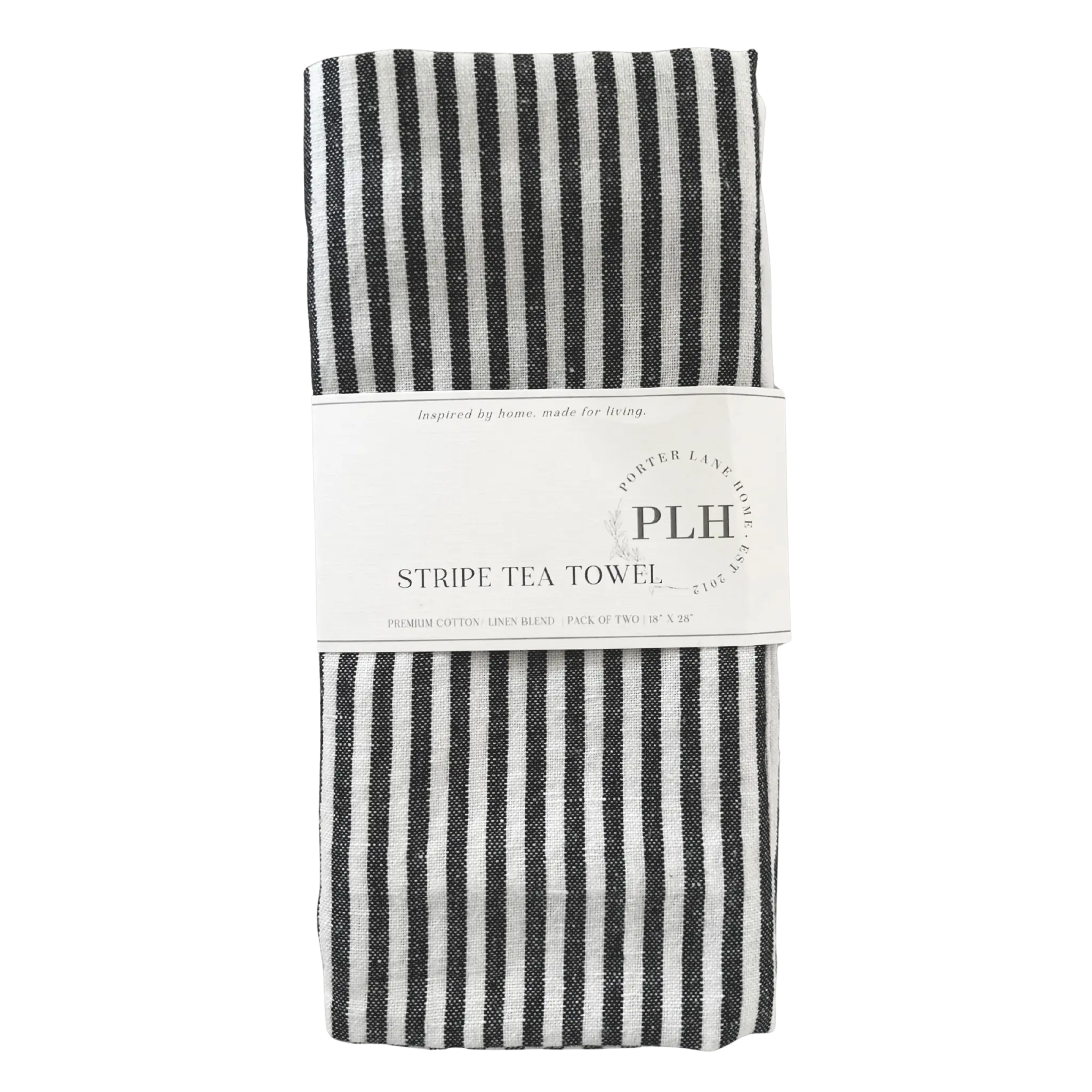 Stripe Tea Towel Set – Black (2 Pack)