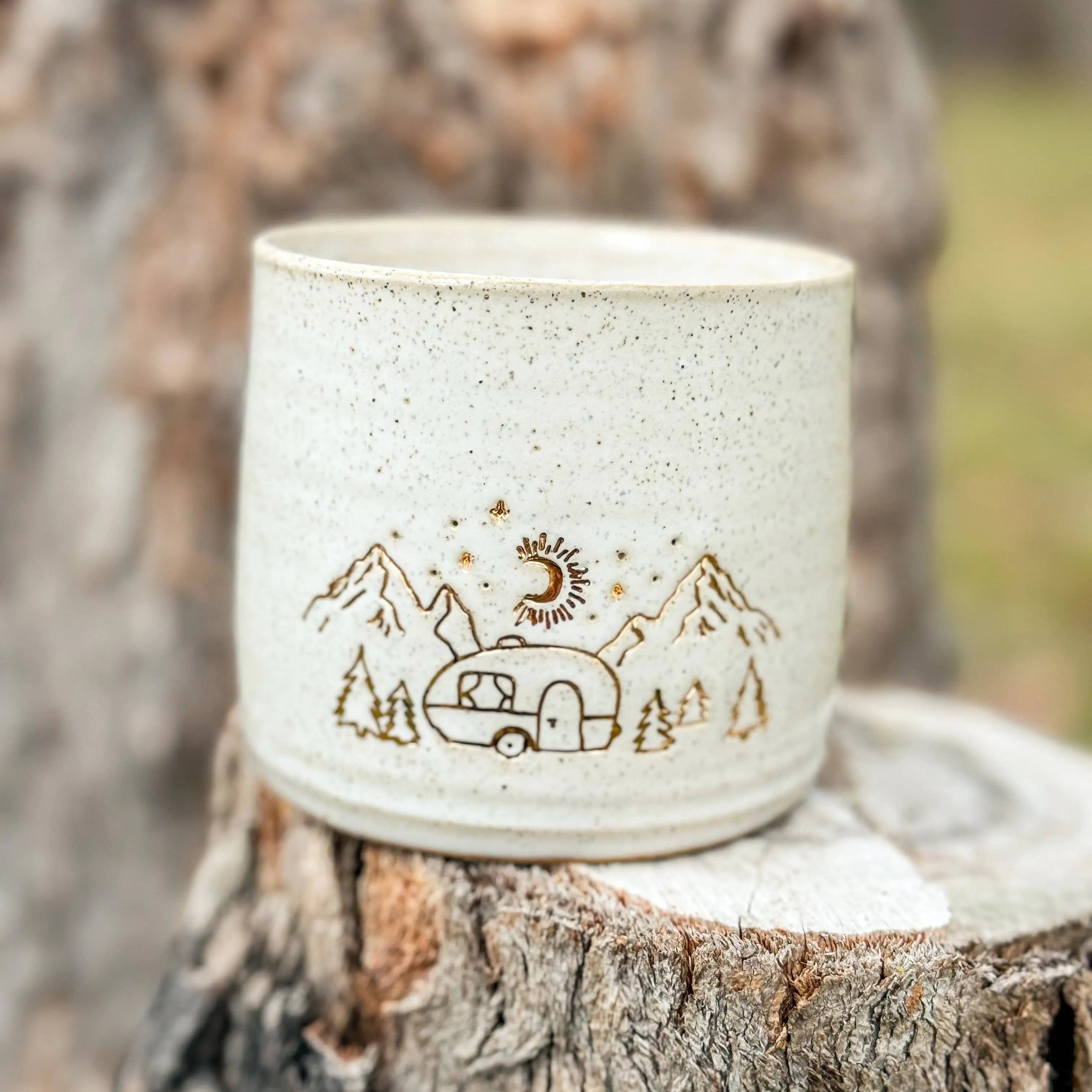 Ceramic Mug - Campsite / Traveller: WIthout handle Wolf and Clay Pty Ltd
