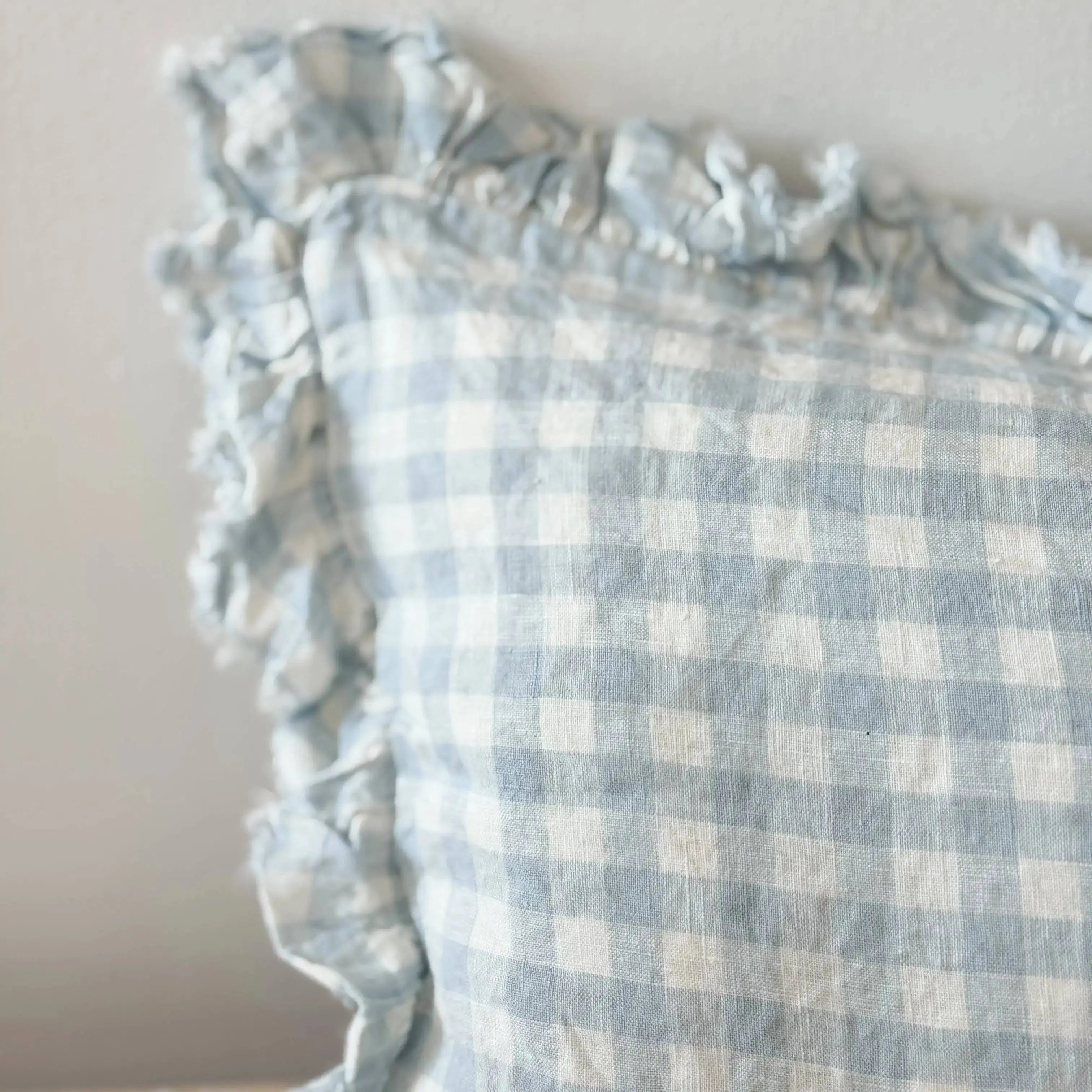 Hallie Light Blue Gingham Cushion Cover, 50x30: 45 x 45 cm Ellenvale Trade
