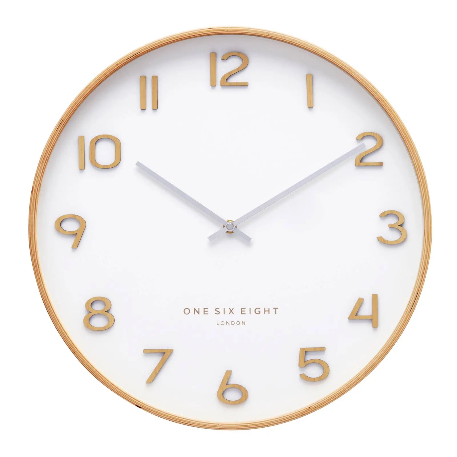 WALLACE White 53cm Silent Wall Clock One Six Eight London