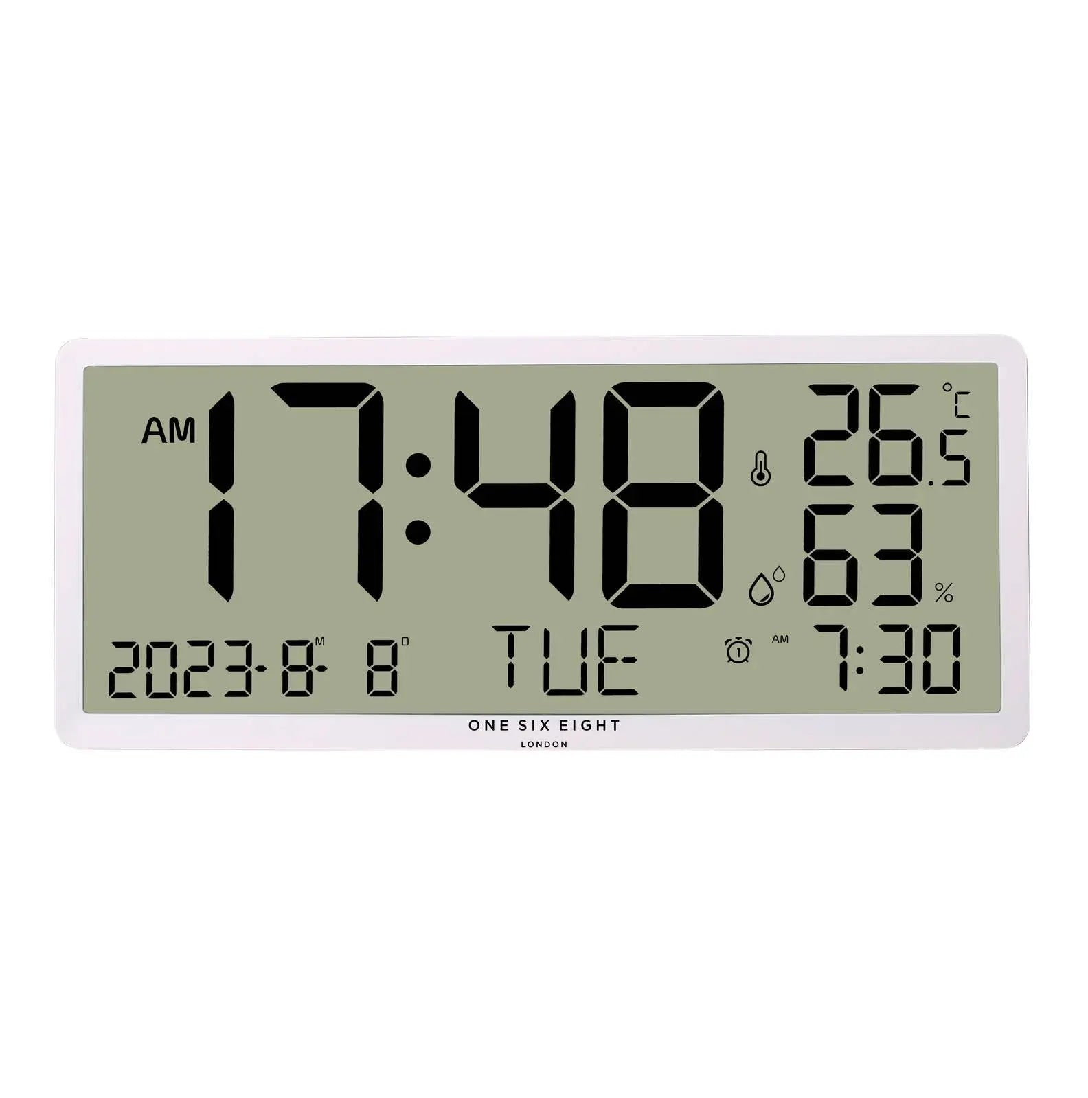 DYLAN Wall / Table Oversize White Digital Clock One Six Eight London