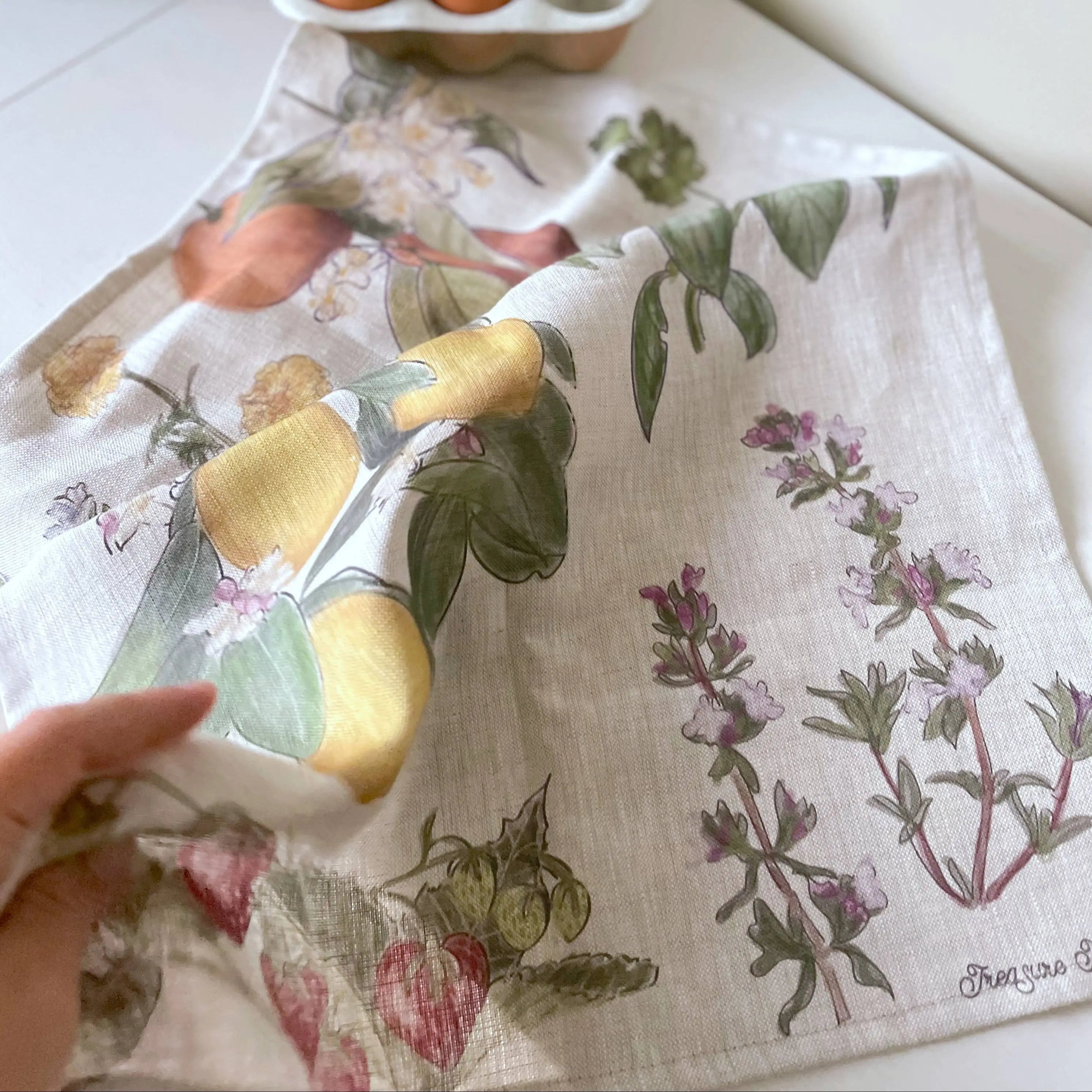 Garden Party Linen Tea Towel treasureinventory